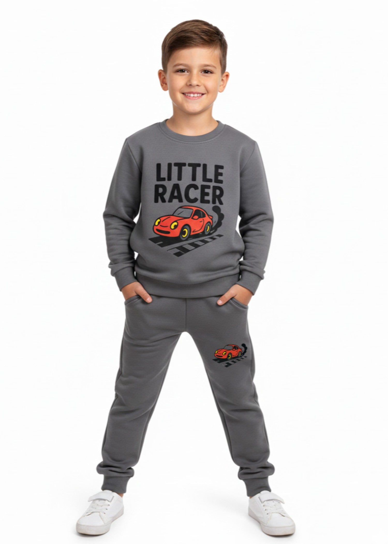 fleece Tracksuit in Dark grey