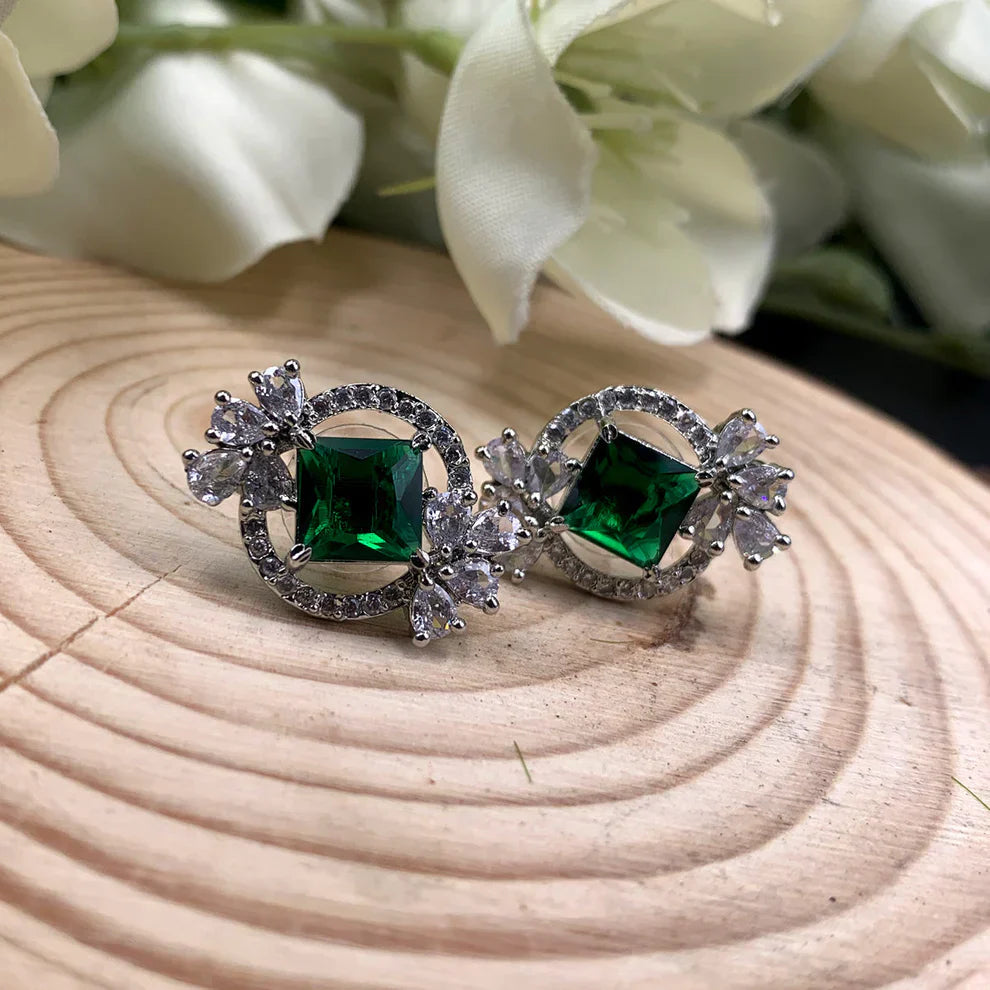 Studs in Green Color by - Trendy Women Studs IAW3728