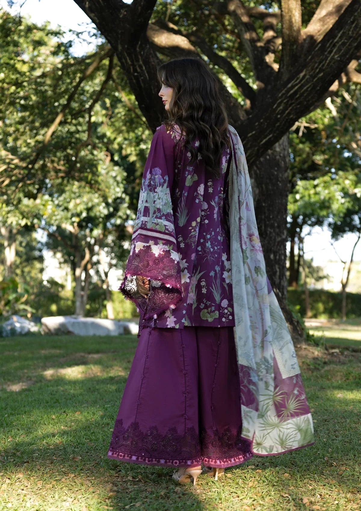 Signature Embroidered Lawn Prints – ESA-5B DARLING PLUM