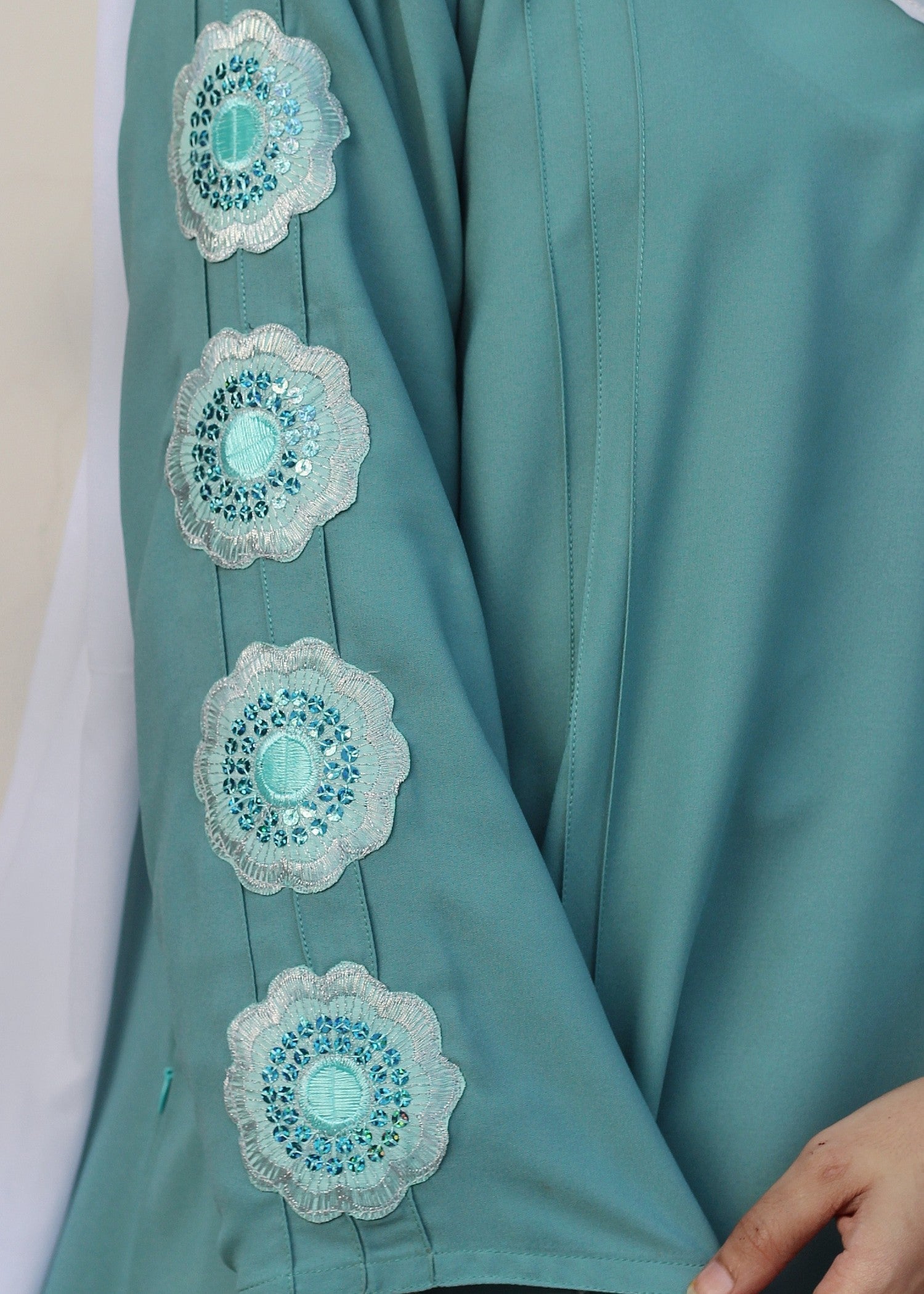 georgette Abaya in Turquoise