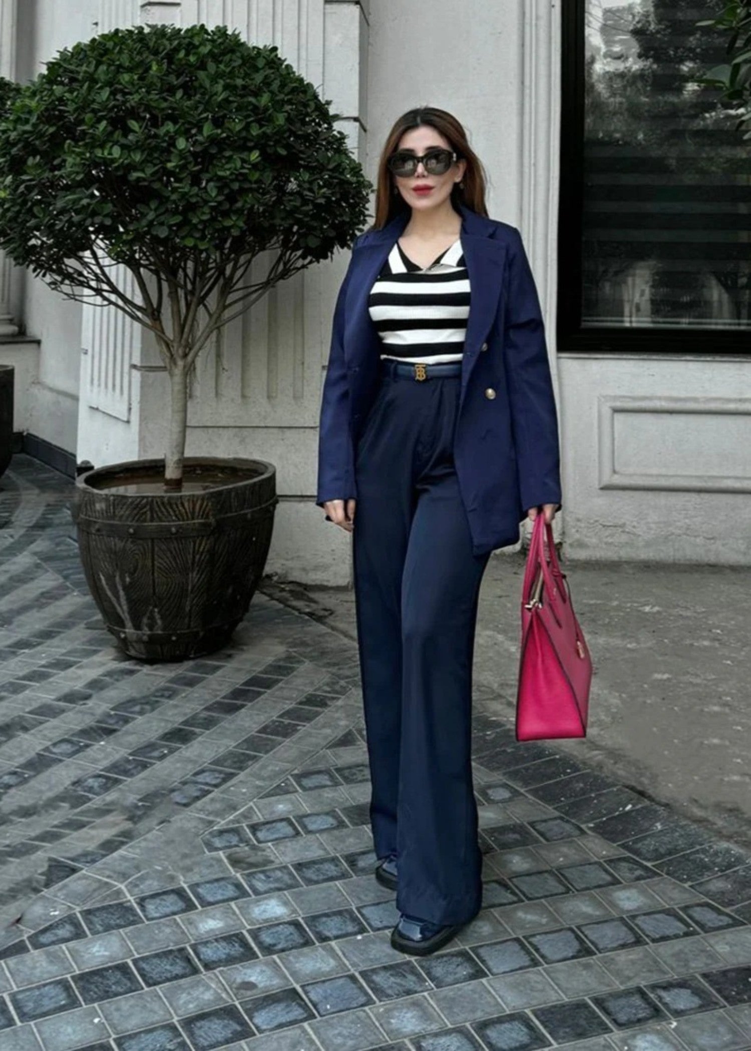 georgette Pants in Navy blue