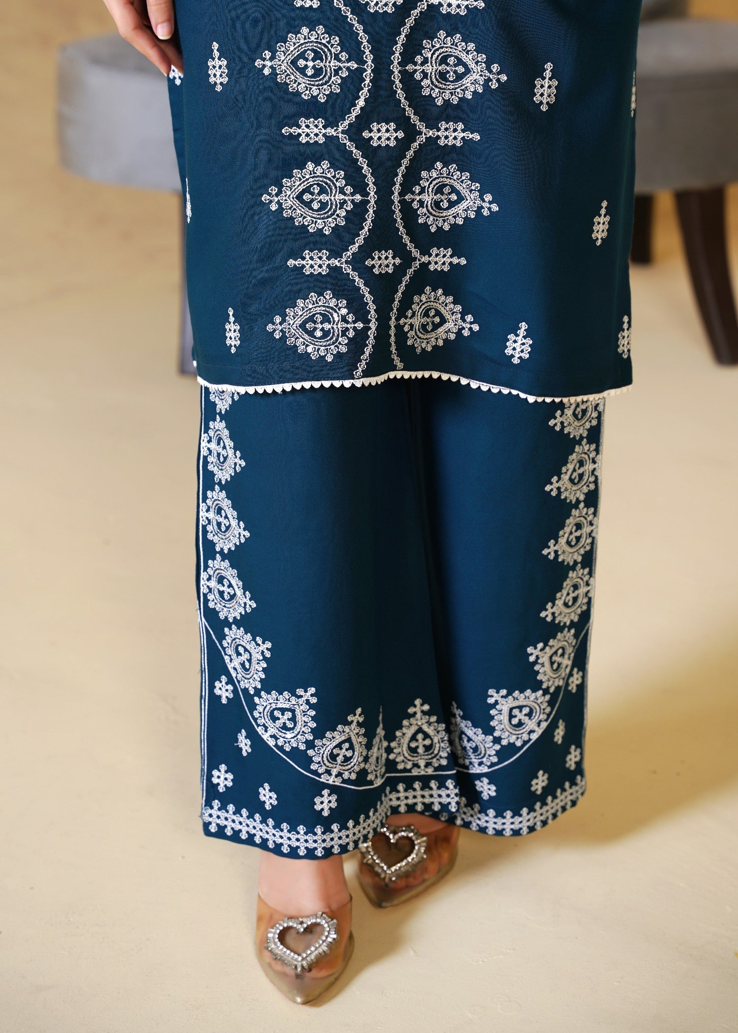 dhanak Co Ord Sets in Teal