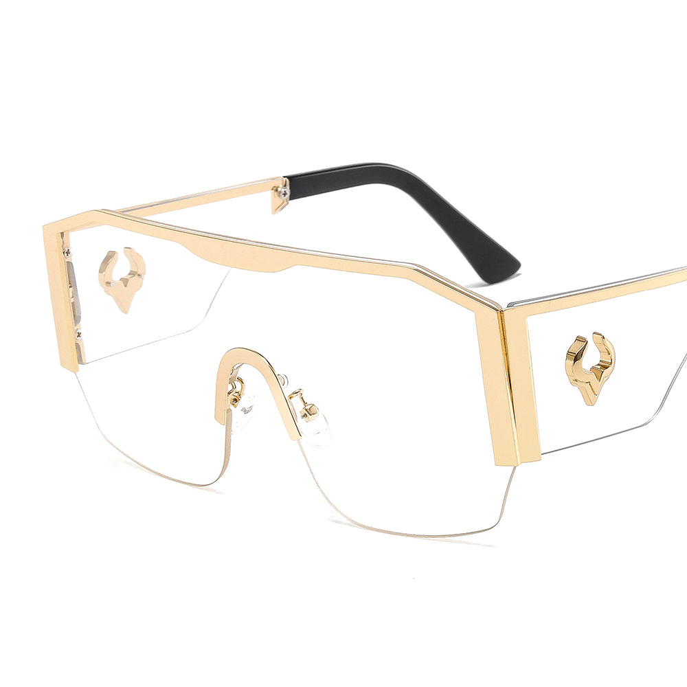 Retro Metal Modern Glamour Large Frame Sunglasses