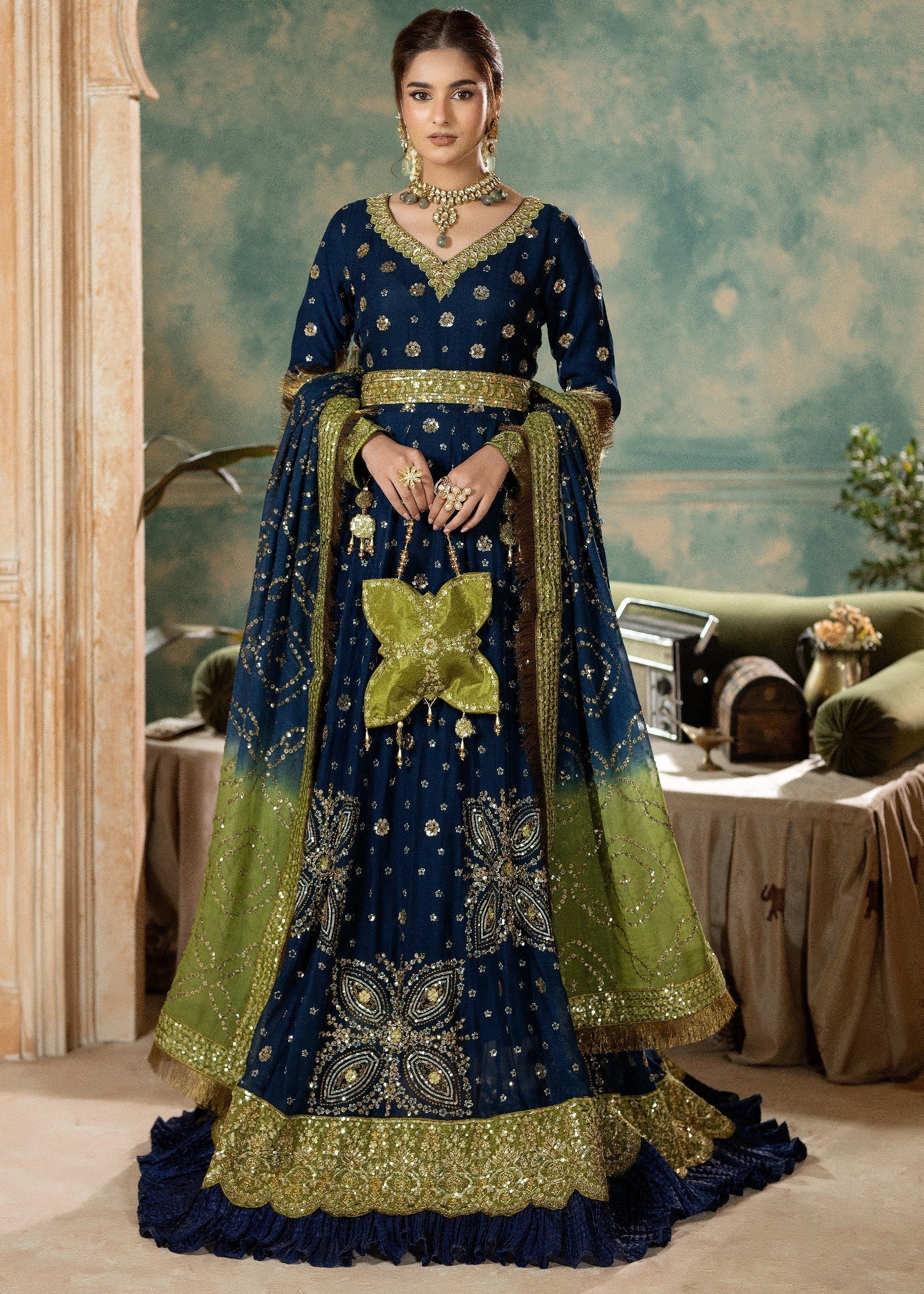 chiffon Maxi in Midnight blue