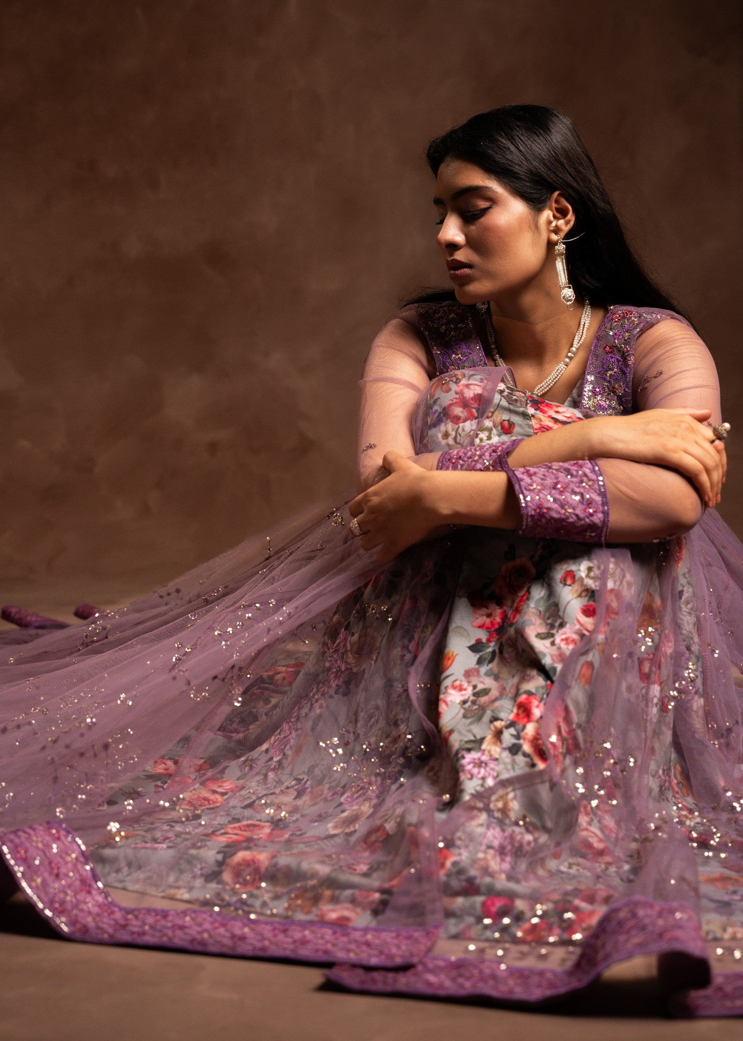 net Maxi in Grey, purple