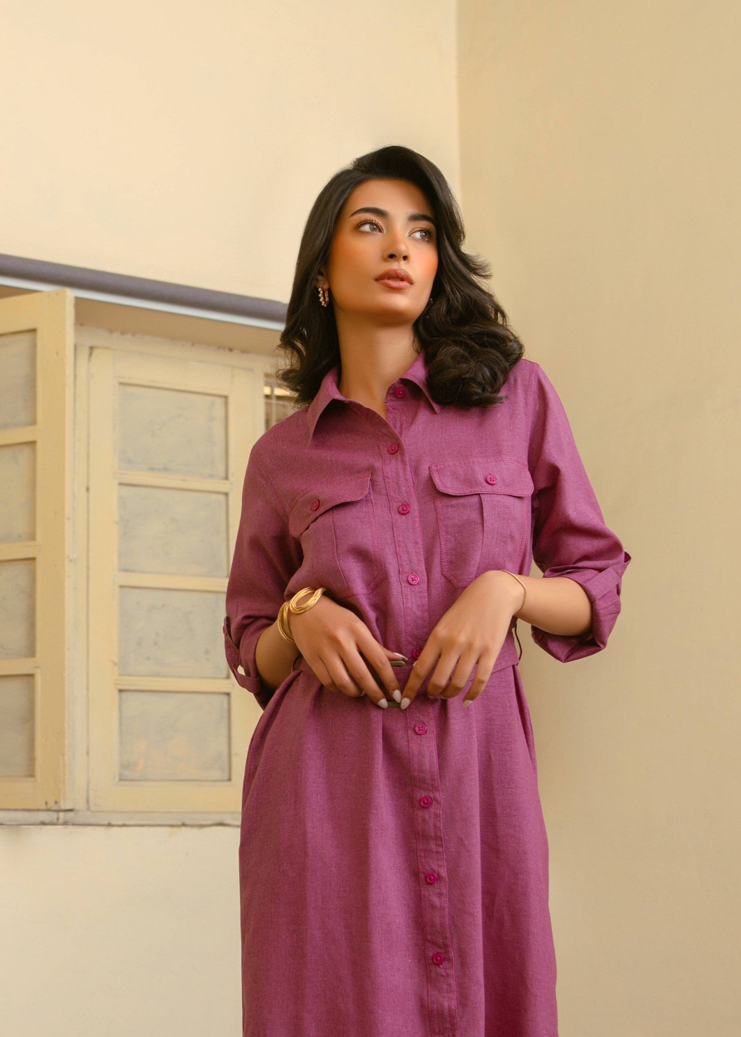 self jacquard Dress in Violet