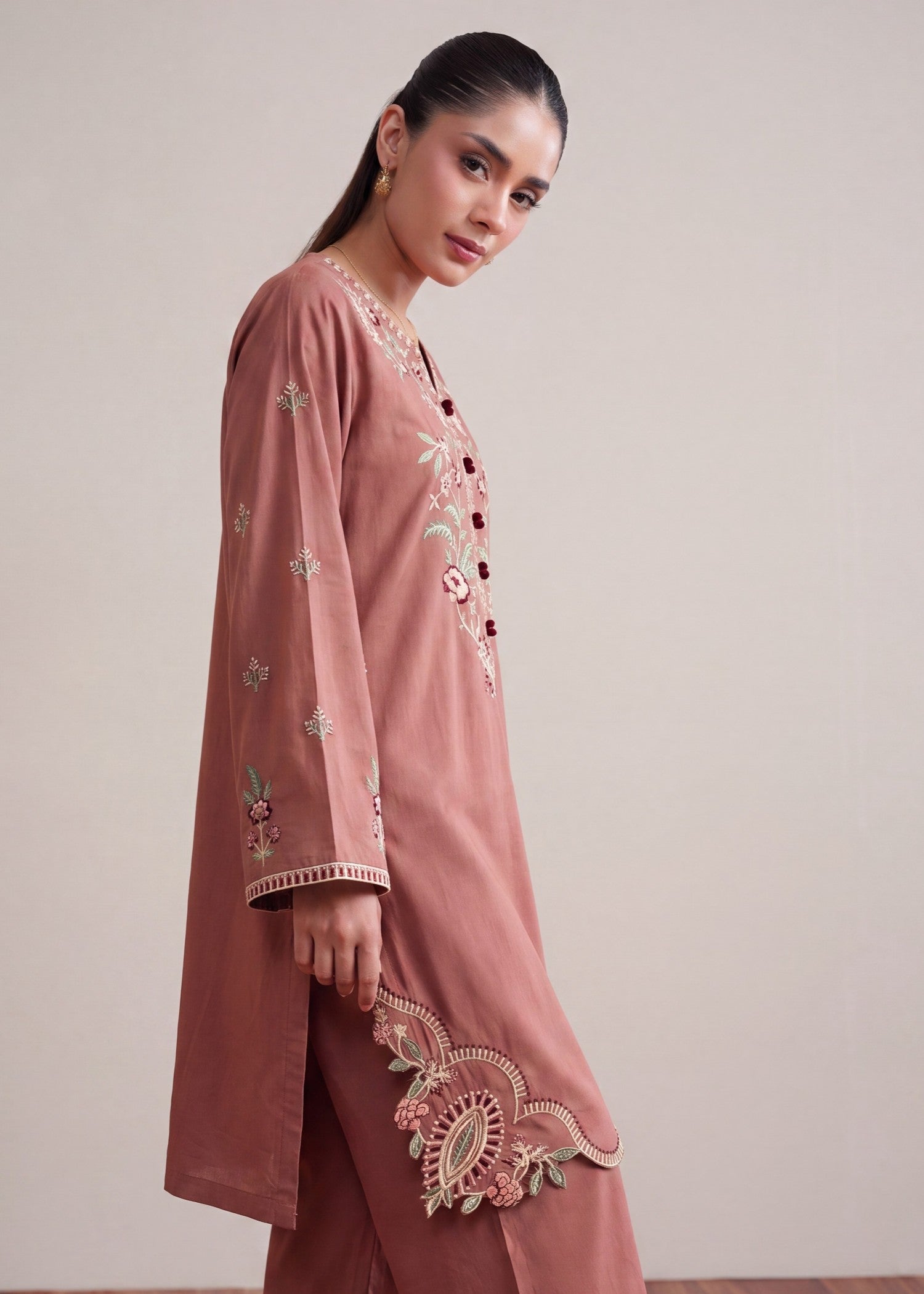 lawn Kurta Set in Blush