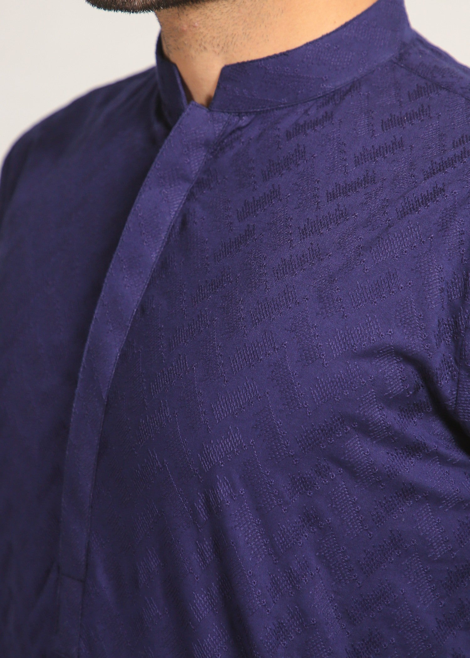 schiffli Kurta in Blue