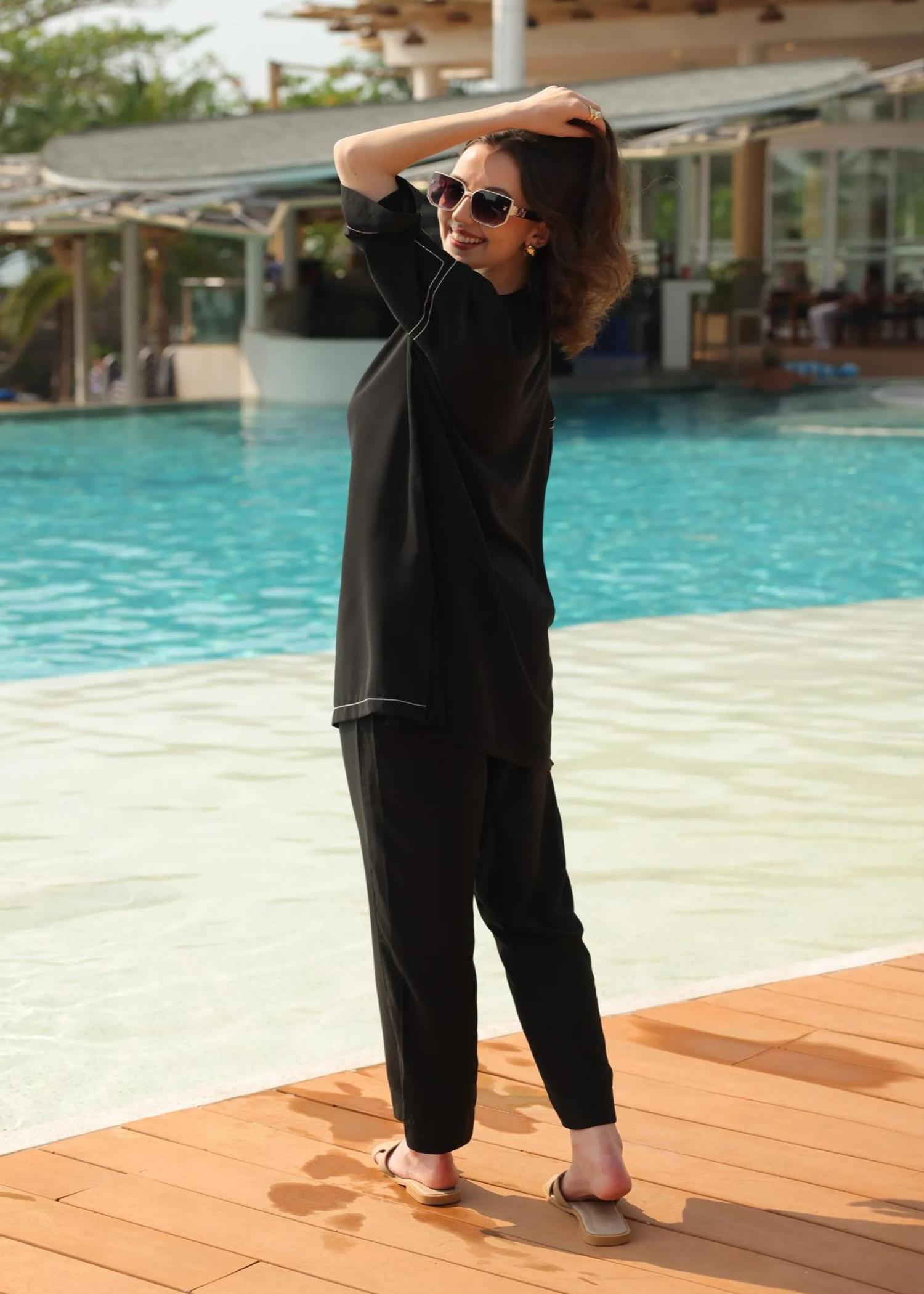 polycotton Co Ord Sets in Black