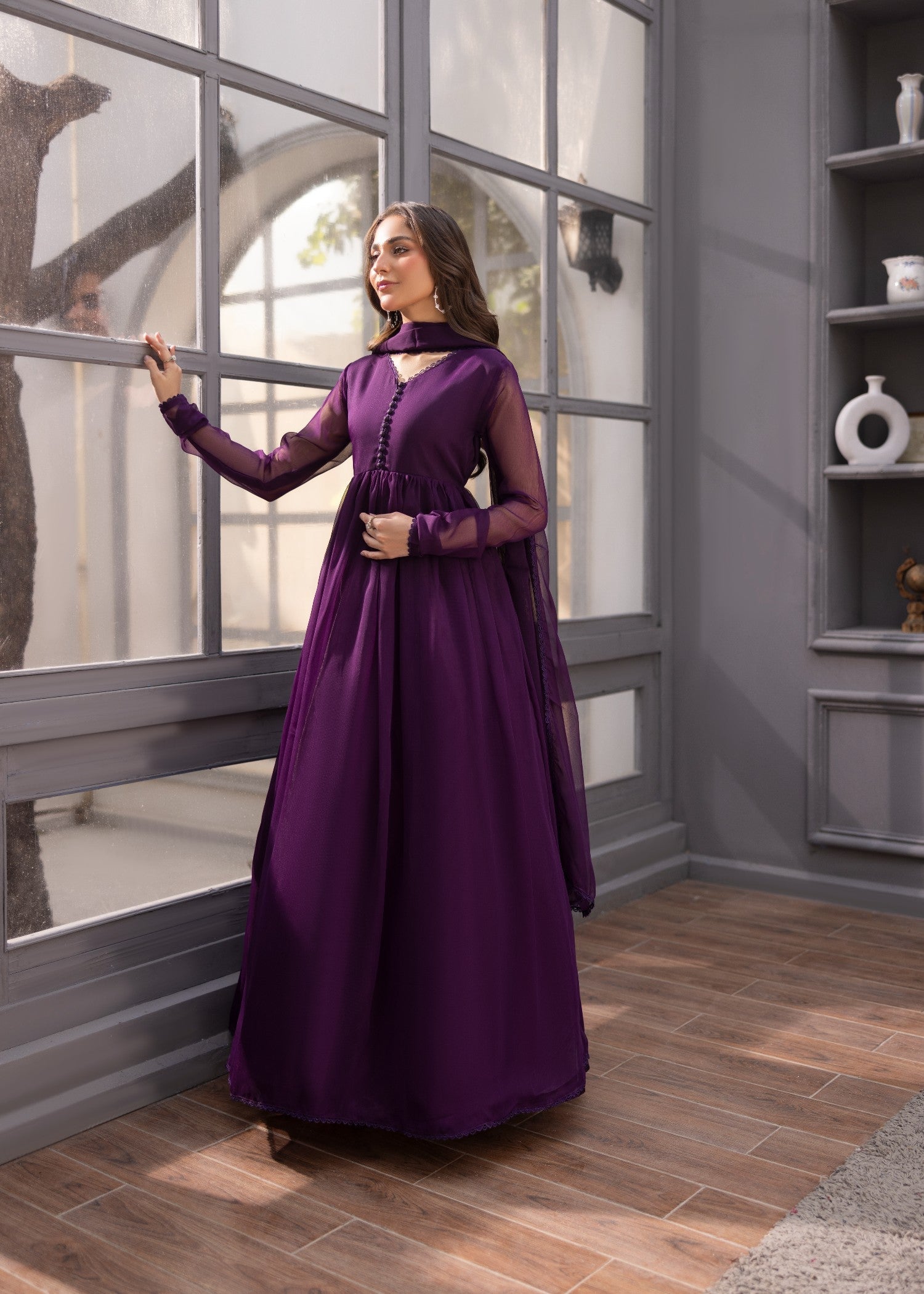 crinkle Maxi in Purple