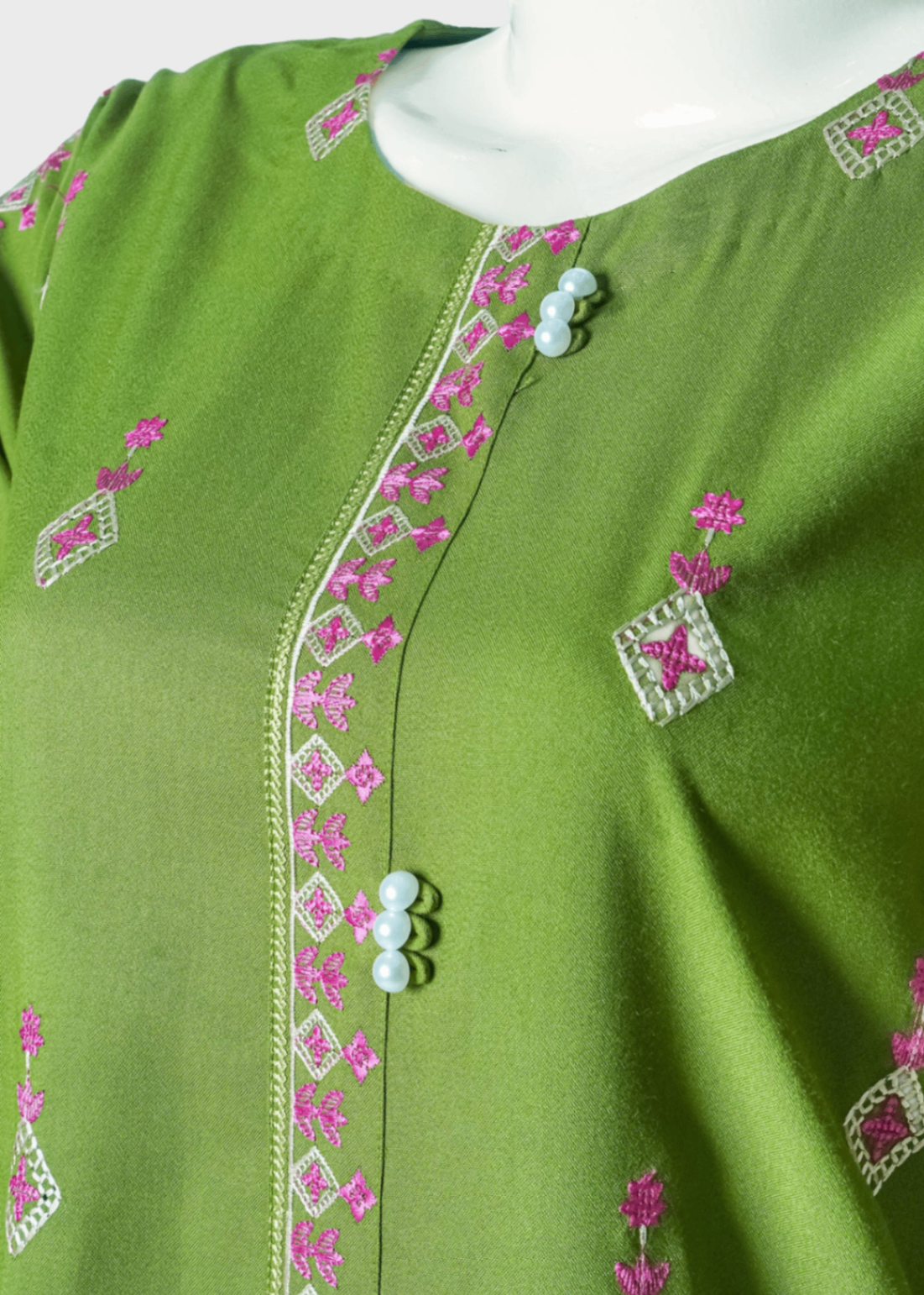 dhanak Kurta Set in Olive green