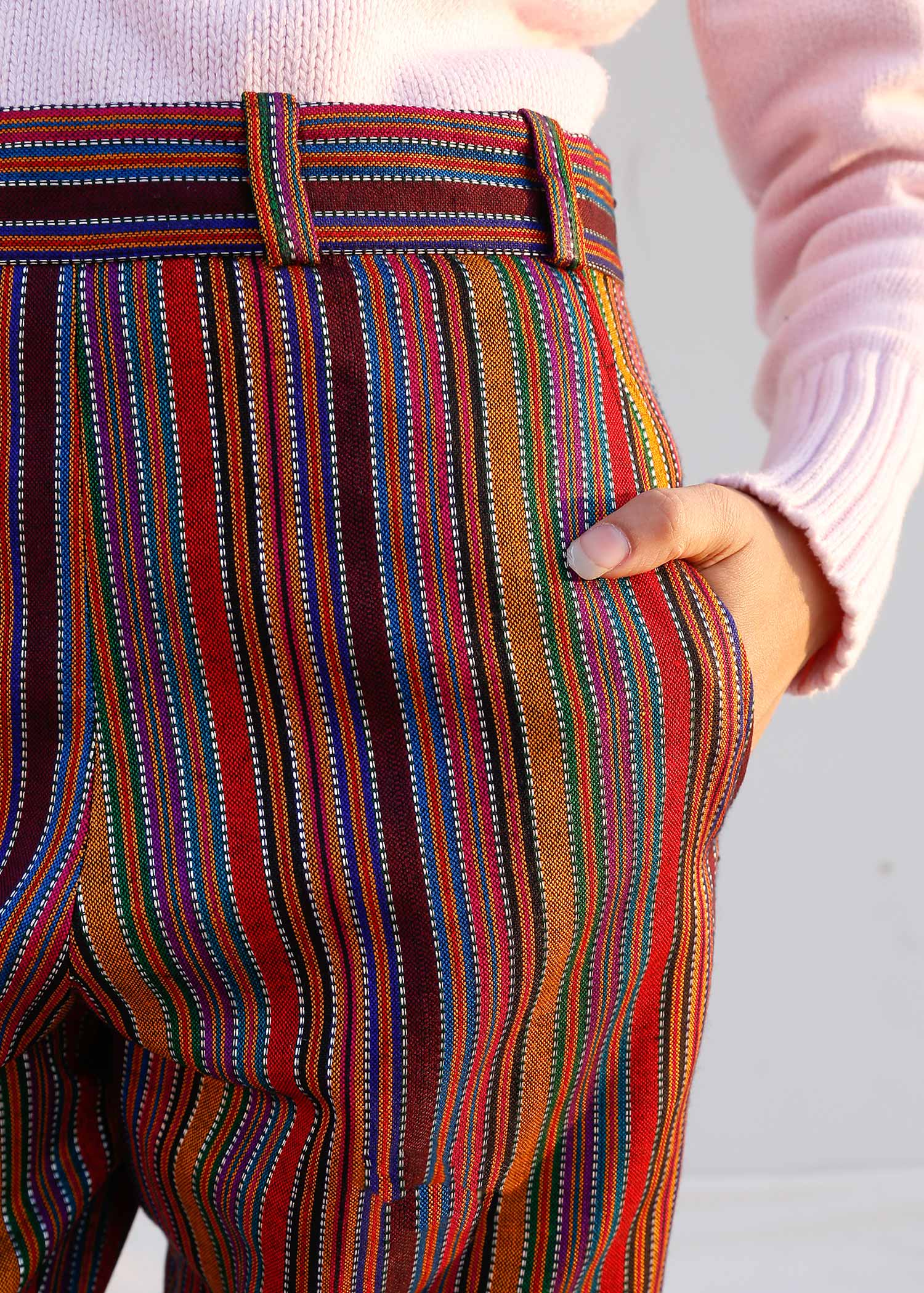 yarn dyed jacquard Pants in Multi