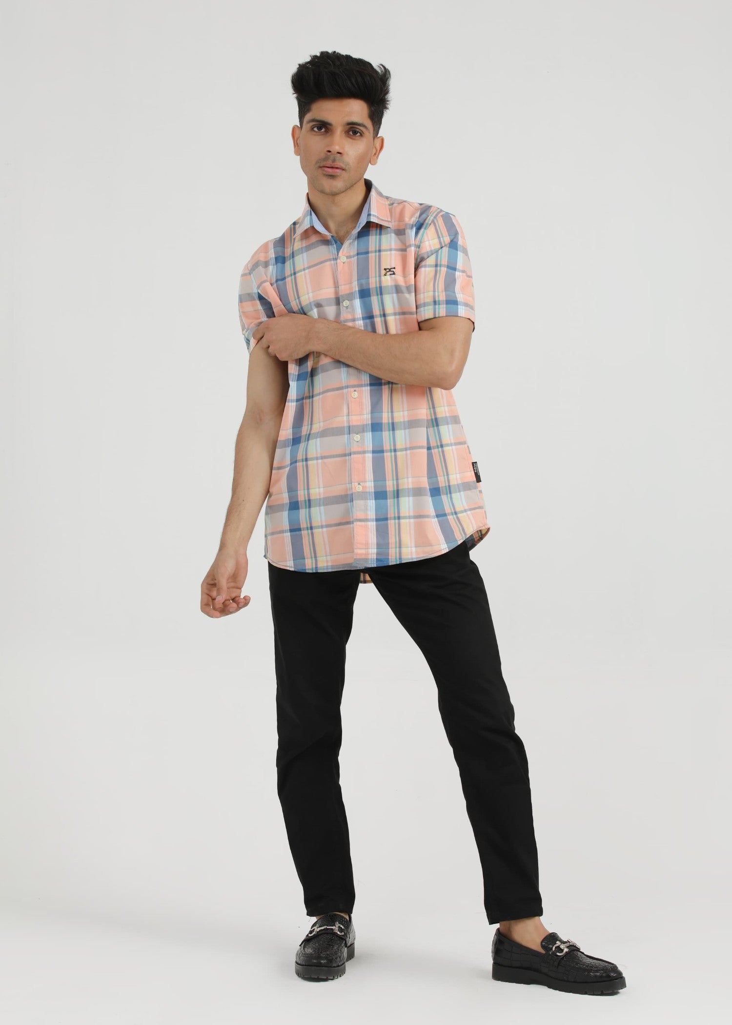 cotton Casual Shirt in Tea rose pink