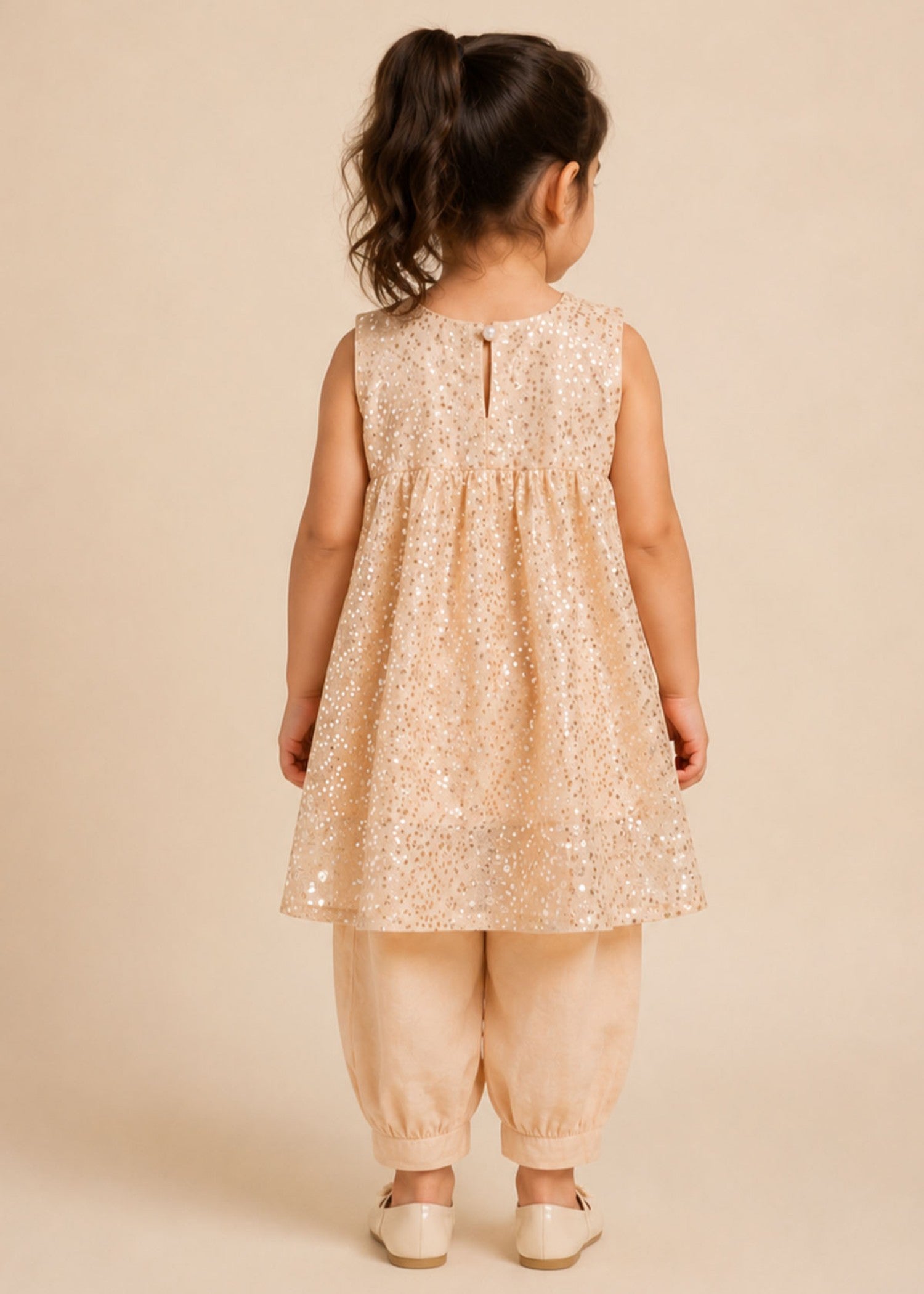net Short Frock in Pink