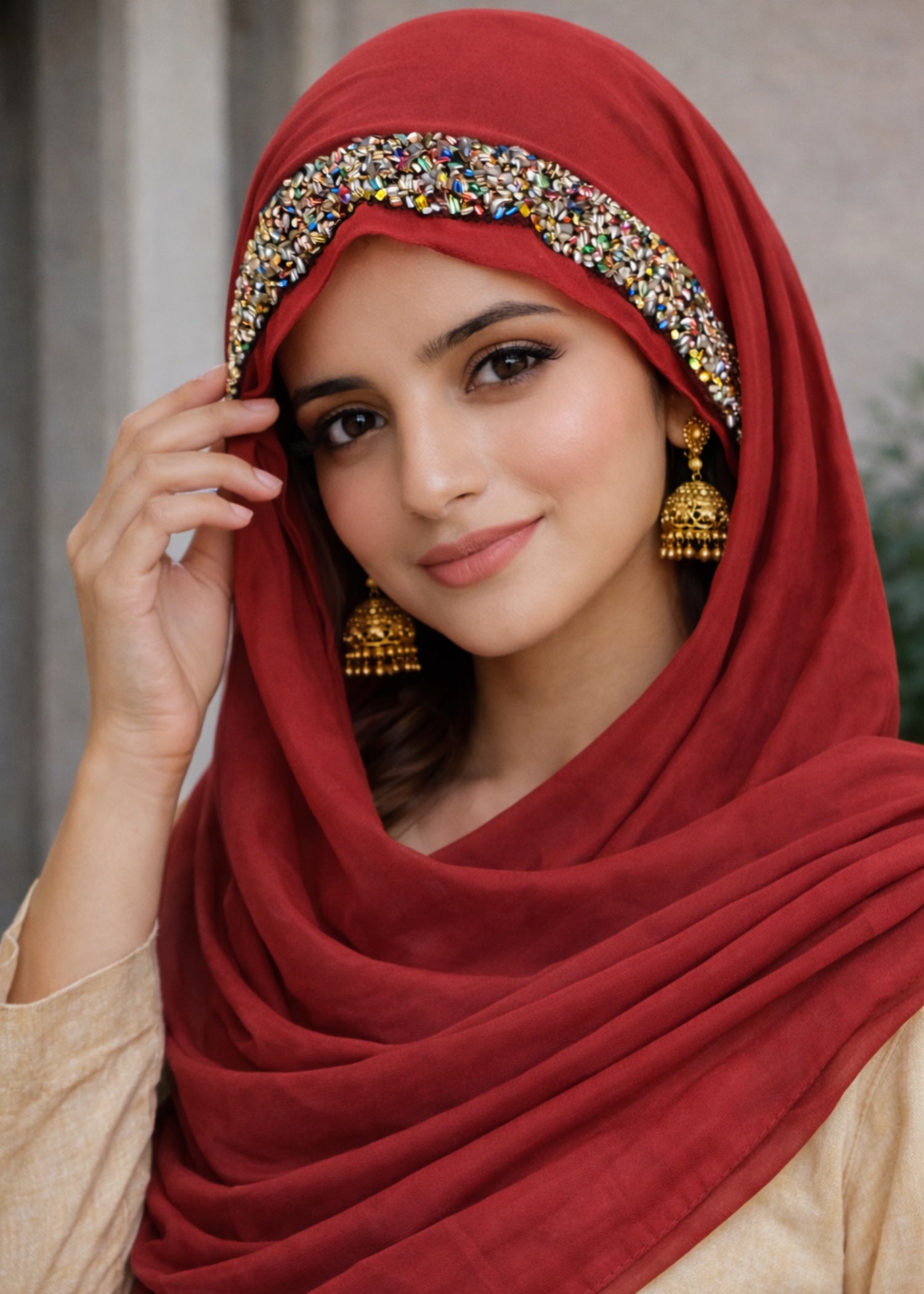chiffon Hijab in Rust orange