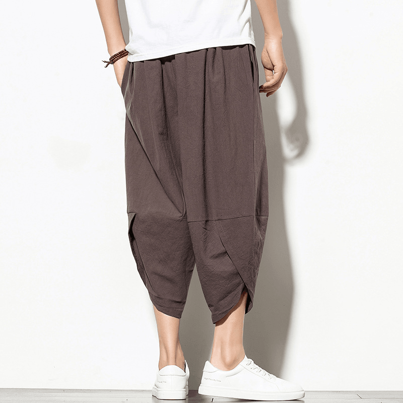 Summer New Loose Carrot Pants - Casual Wide Leg, Chinese Style Men's Harem Pants in Cotton Linen