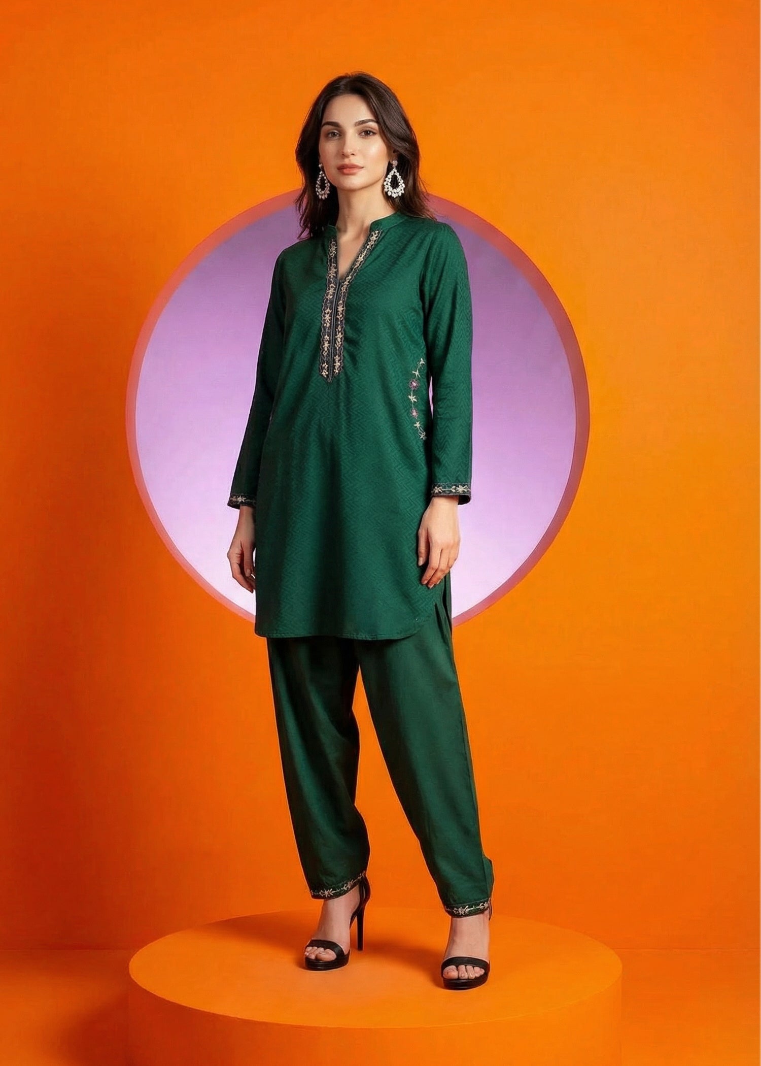 banarasi Kurta Set in Green