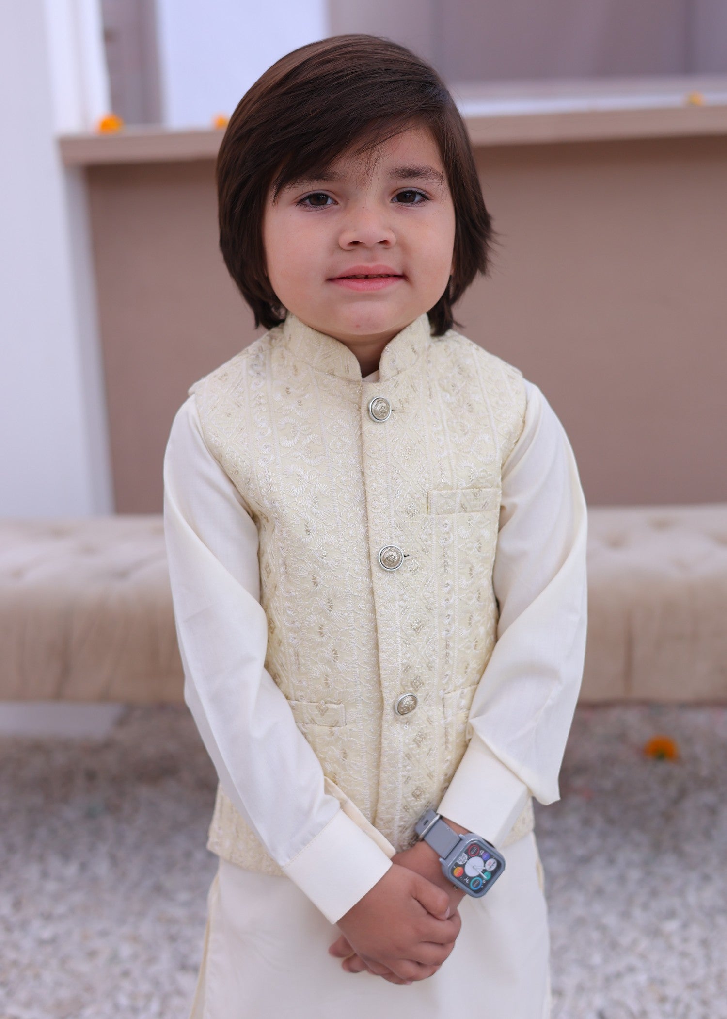 masuri Waistcoat in Off-white