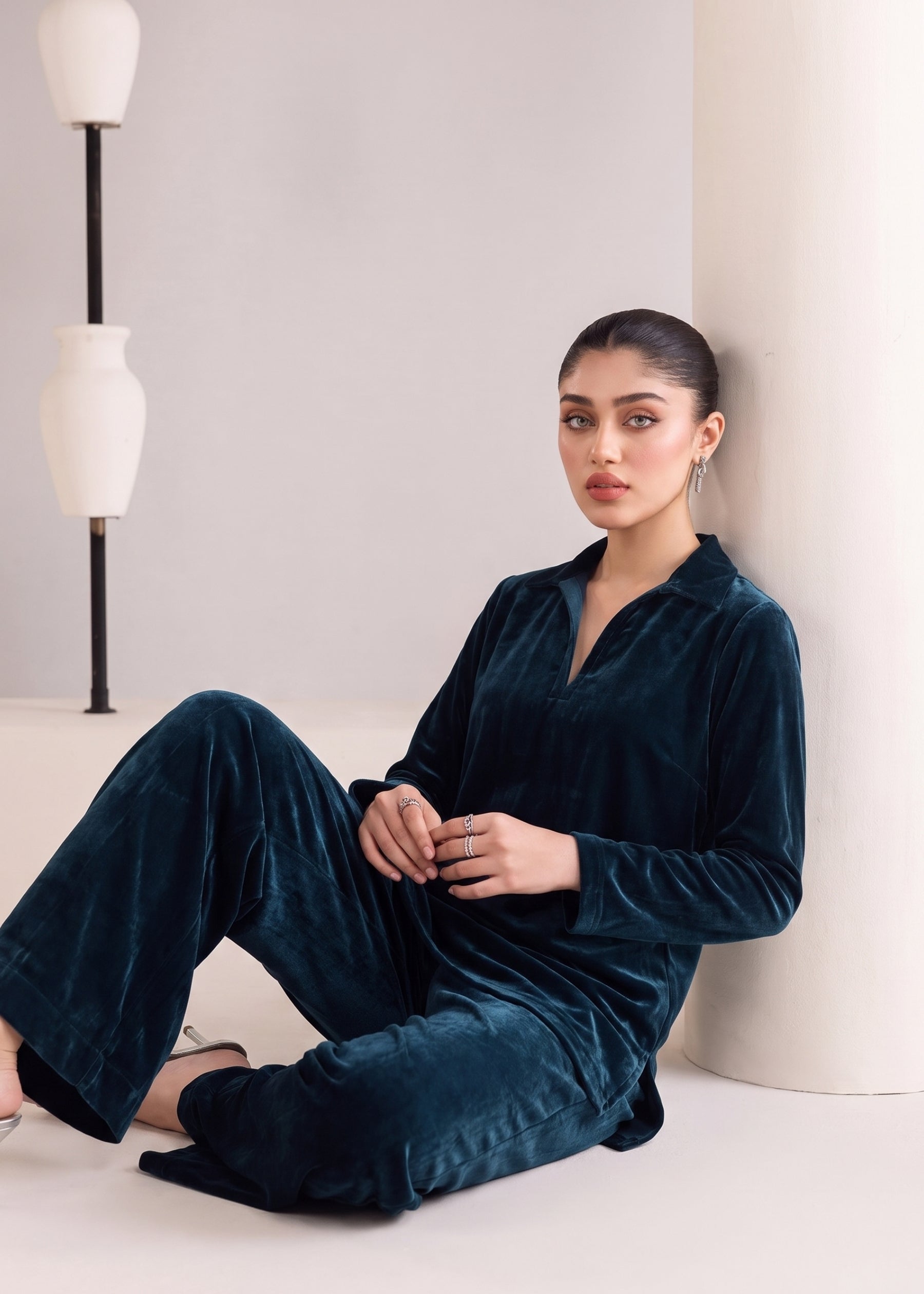velvet Co Ord Sets in Teal