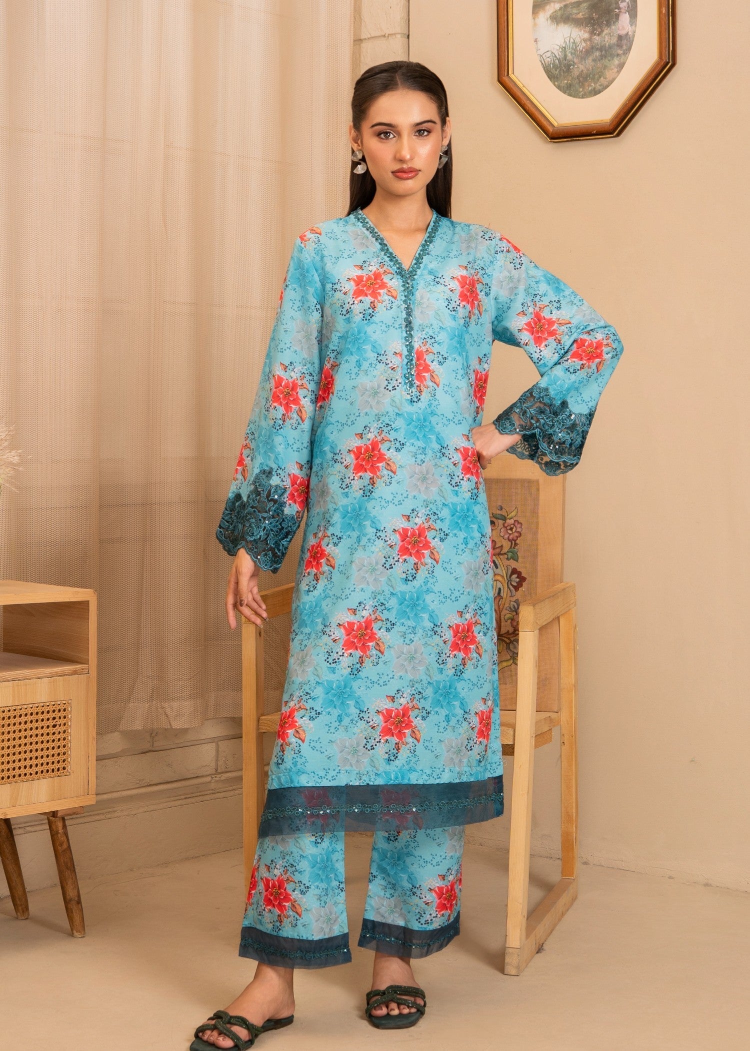 cambric Co Ord Sets in Aquamarine