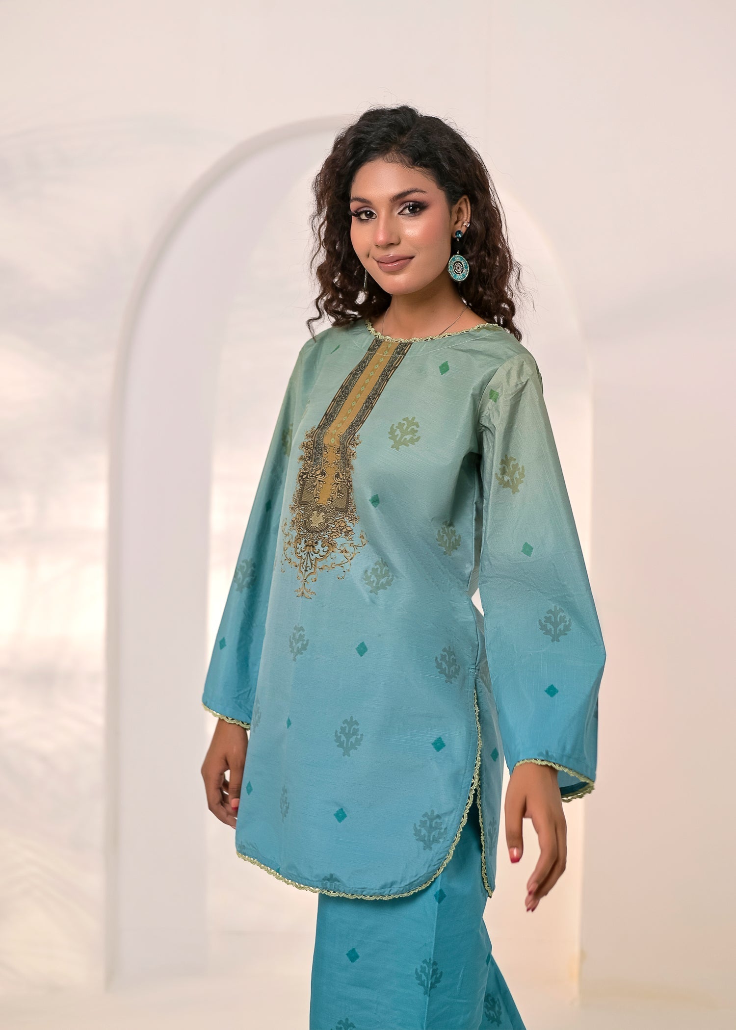 poly silk Co Ord Sets in Blue
