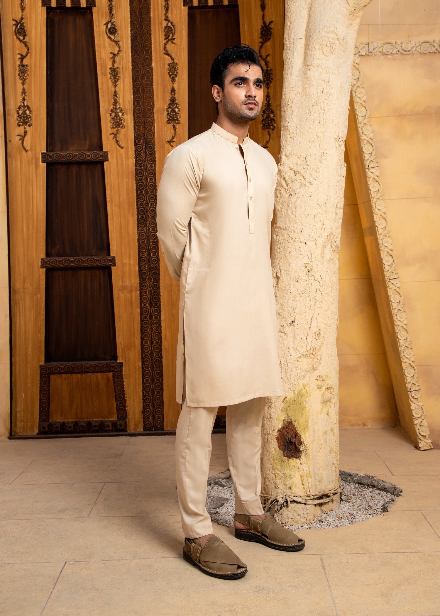 wash & wear Kurta Set in Ivory