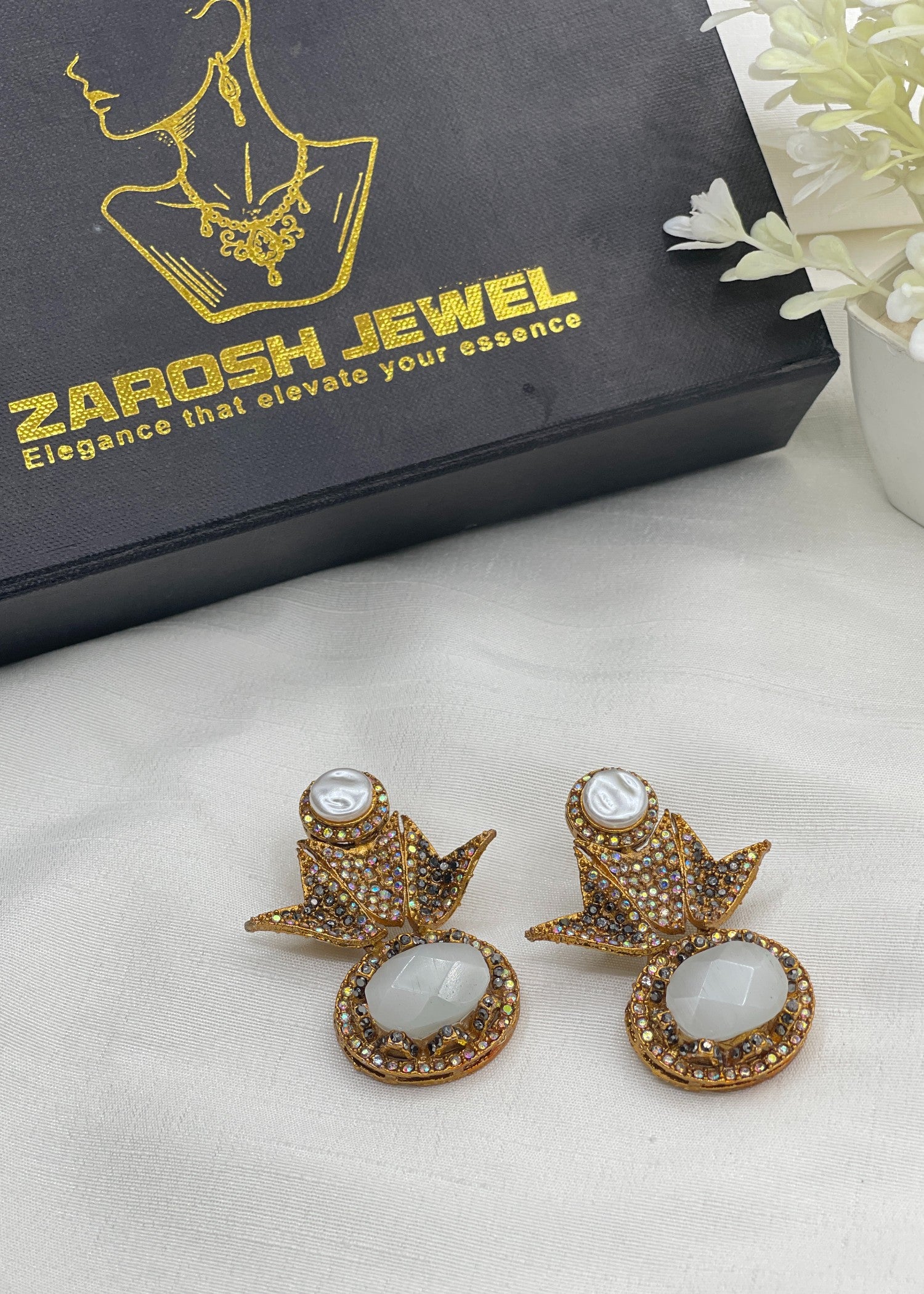 Earrings in White Color by - Trendy Women Earrings ELY5547