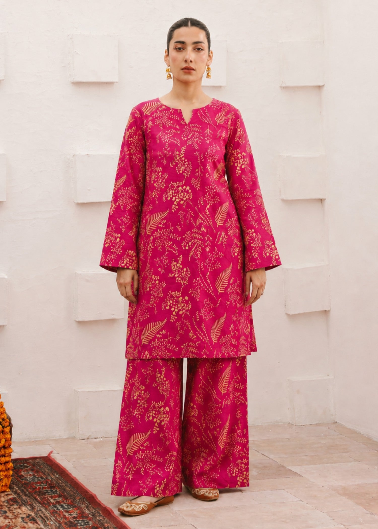 linen Co Ord Sets in Deep pink