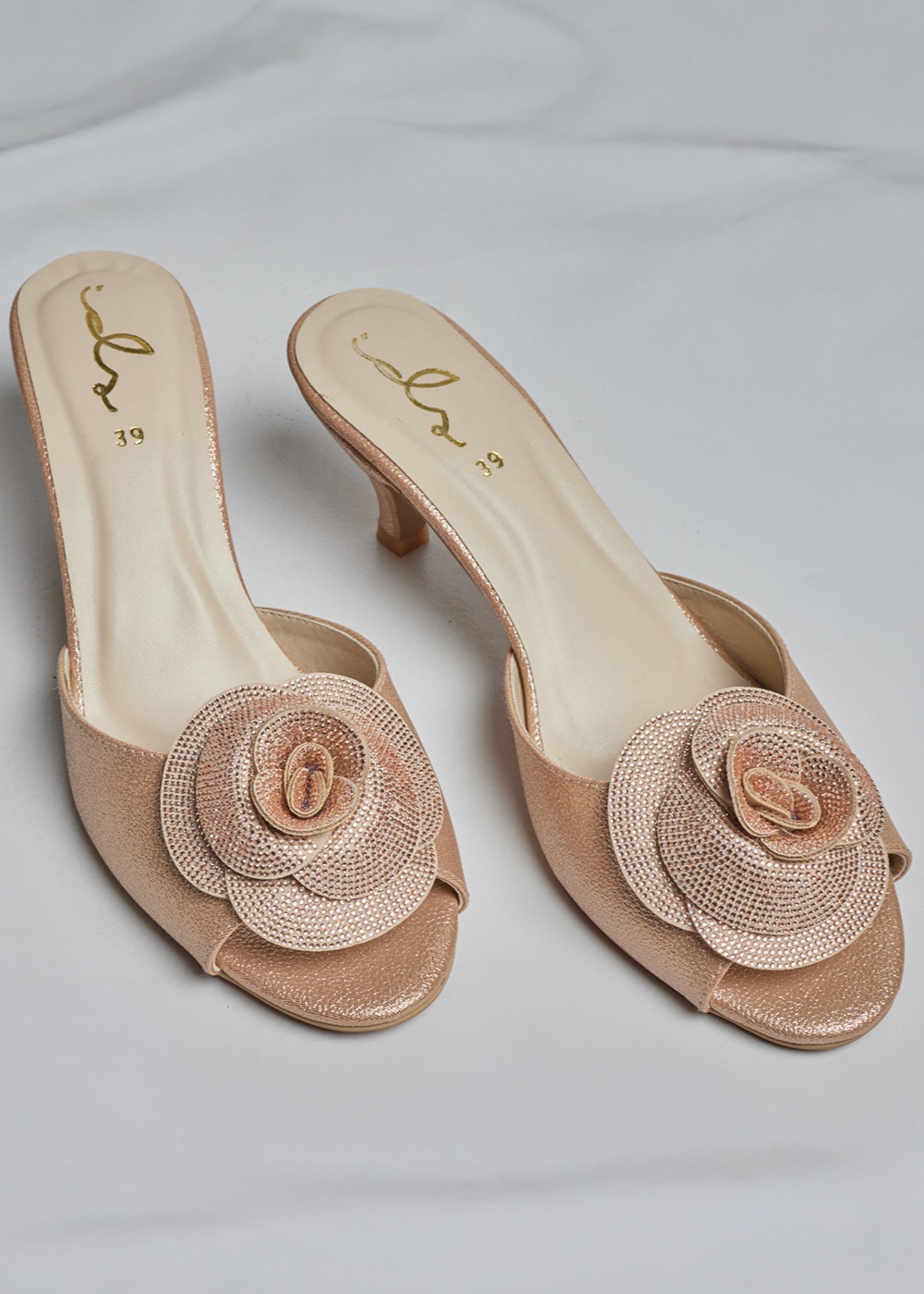Heels in Peach orange by - High Quality Women Heels VLC0370