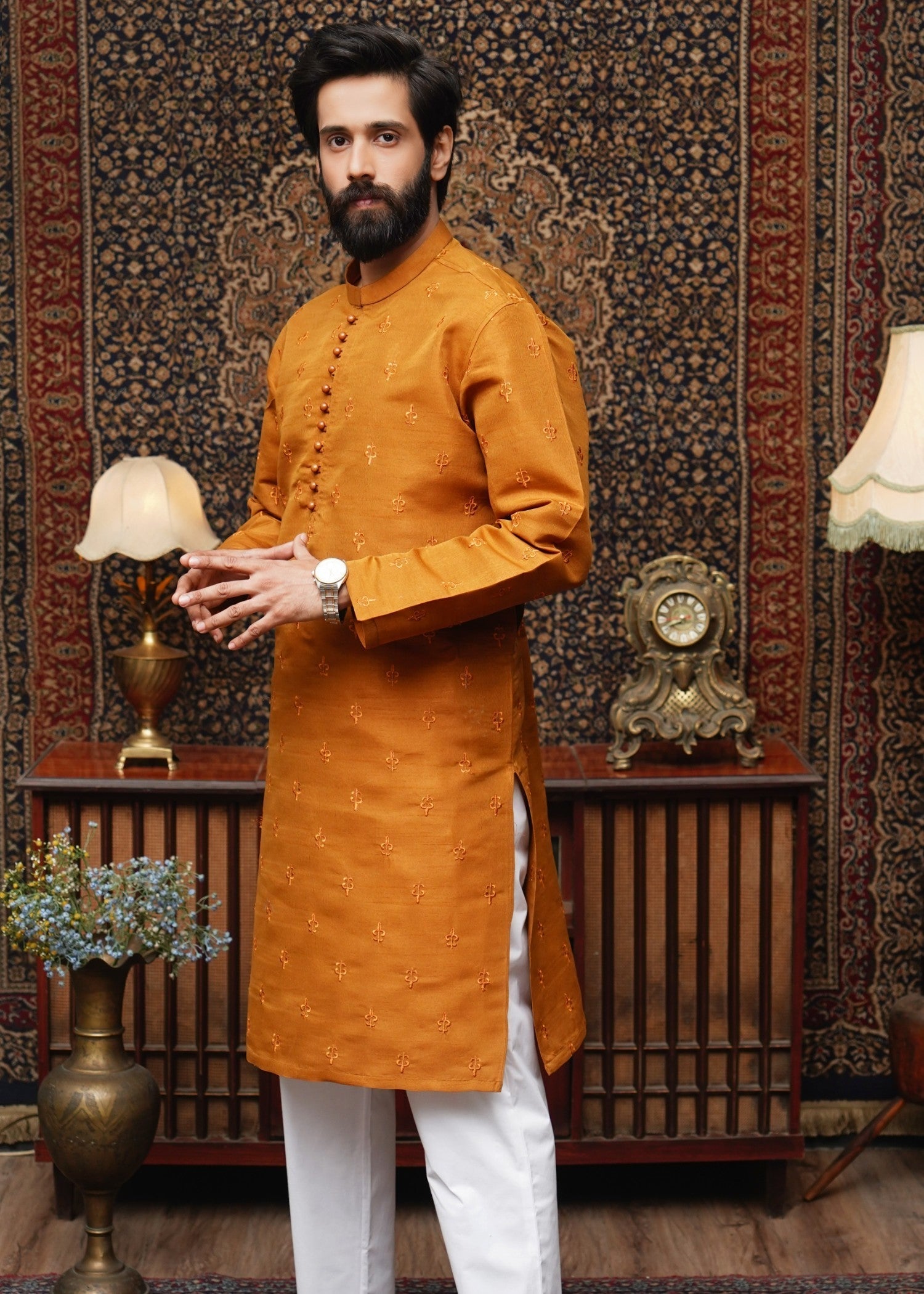viscose Kurta in Mustard