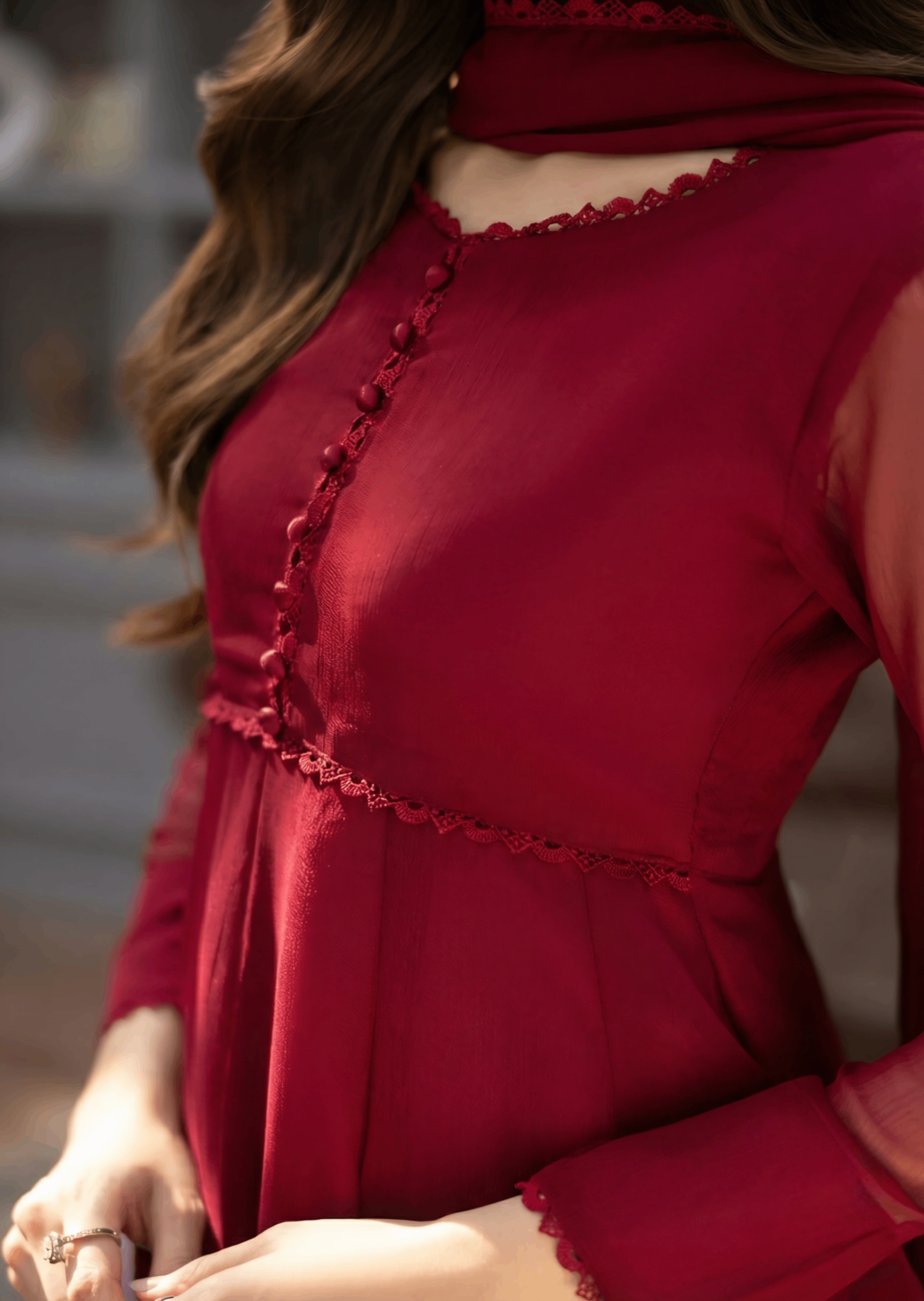 chiffon Maxi in Maroon
