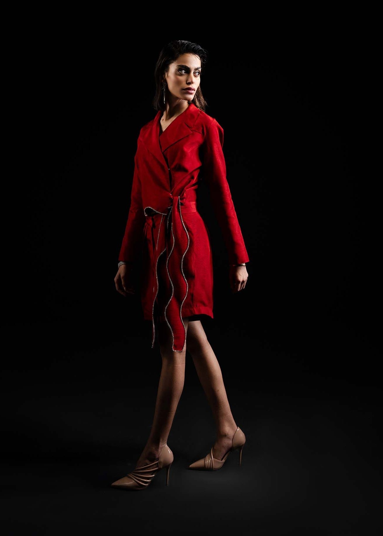 raw silk Co Ord Sets in Red