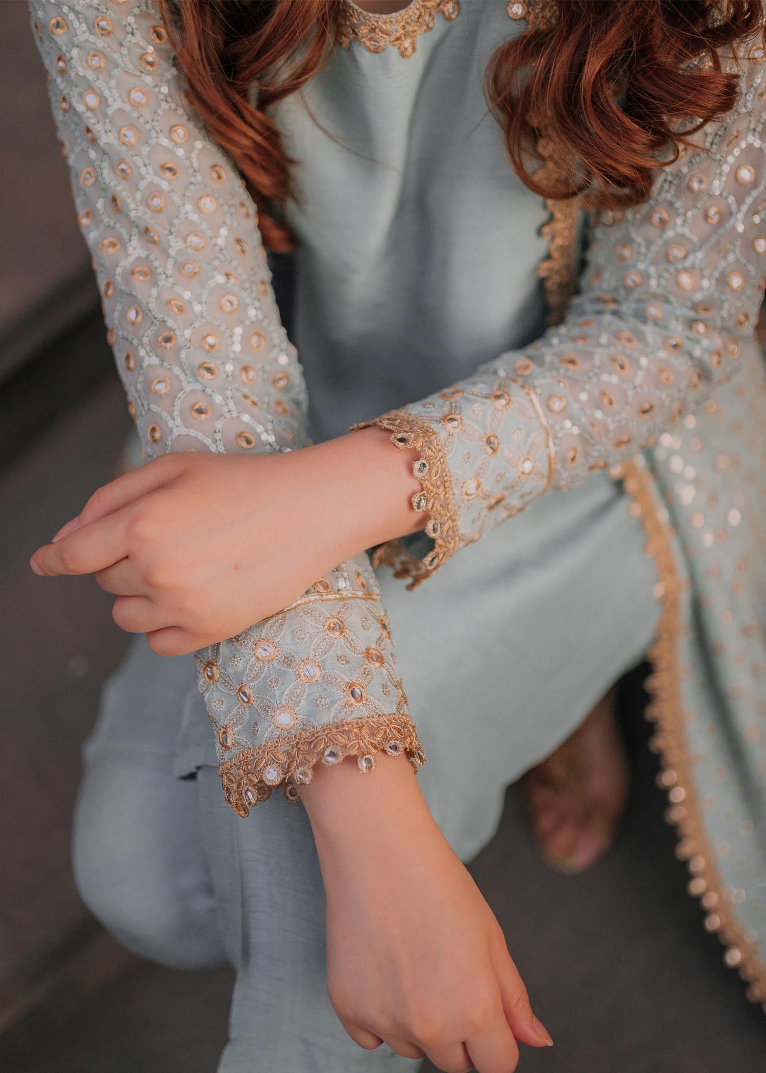 chiffon Gown in Ice blue