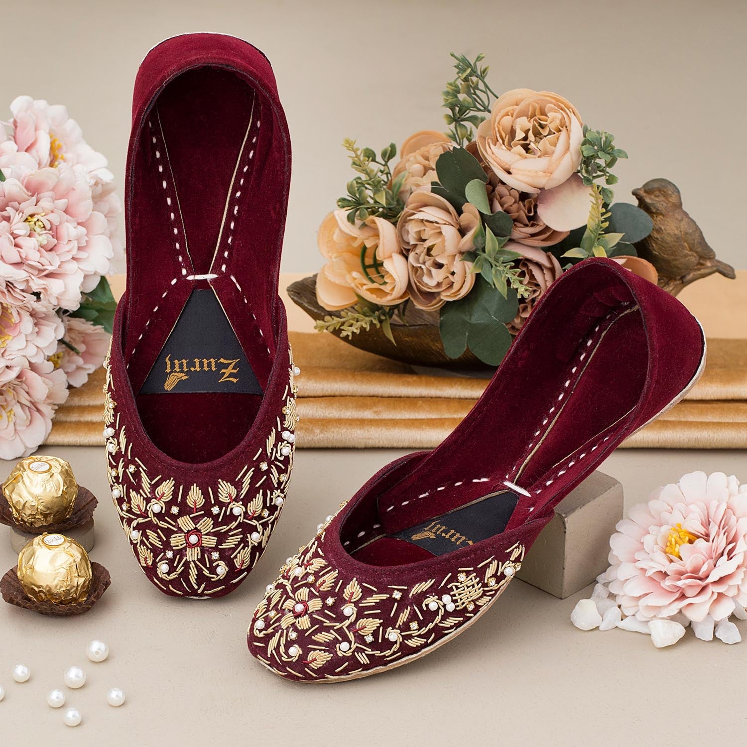 Khussa in Maroon by - High Quality Women Khussa CCB9828