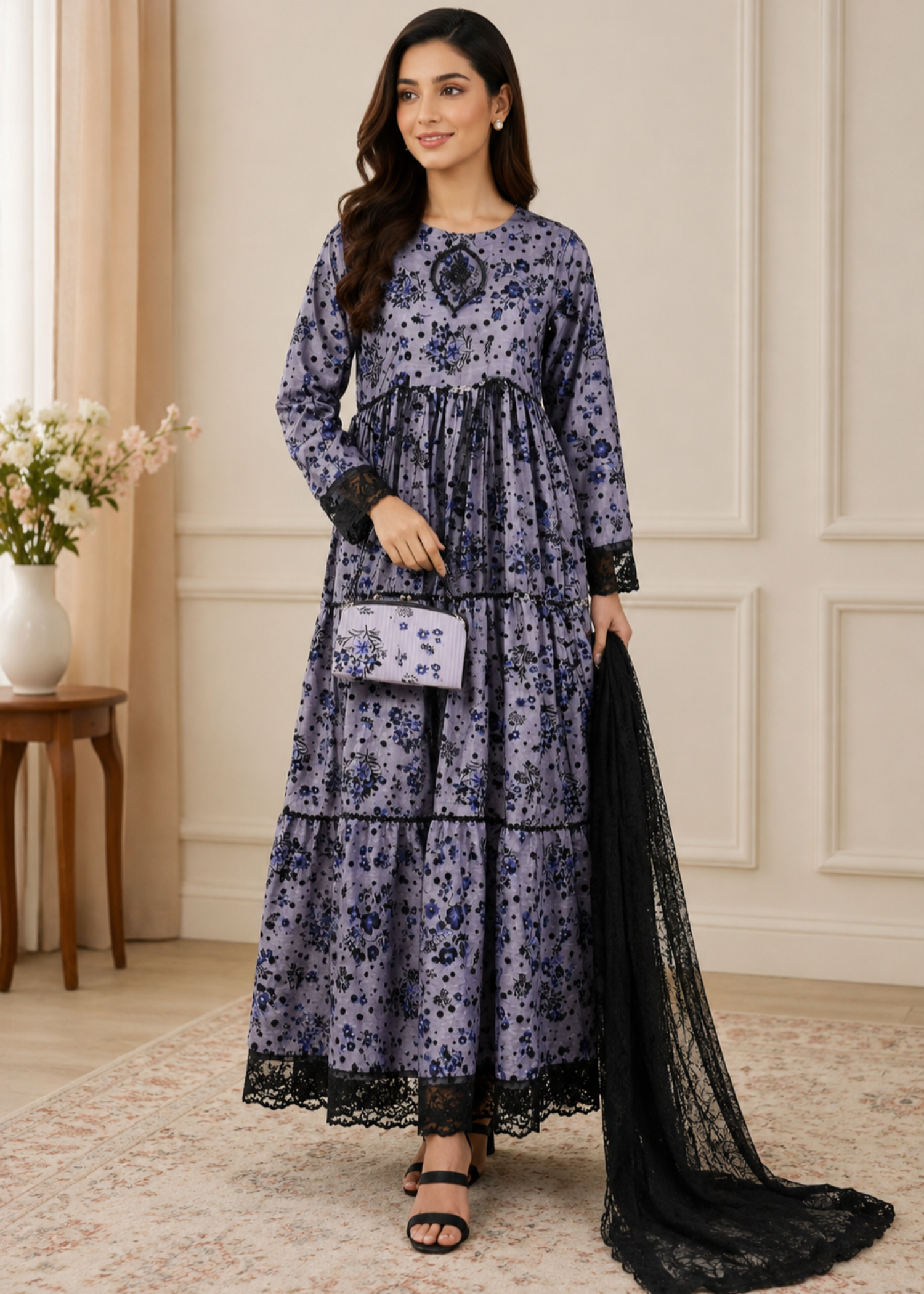 net Maxi in Steel blue