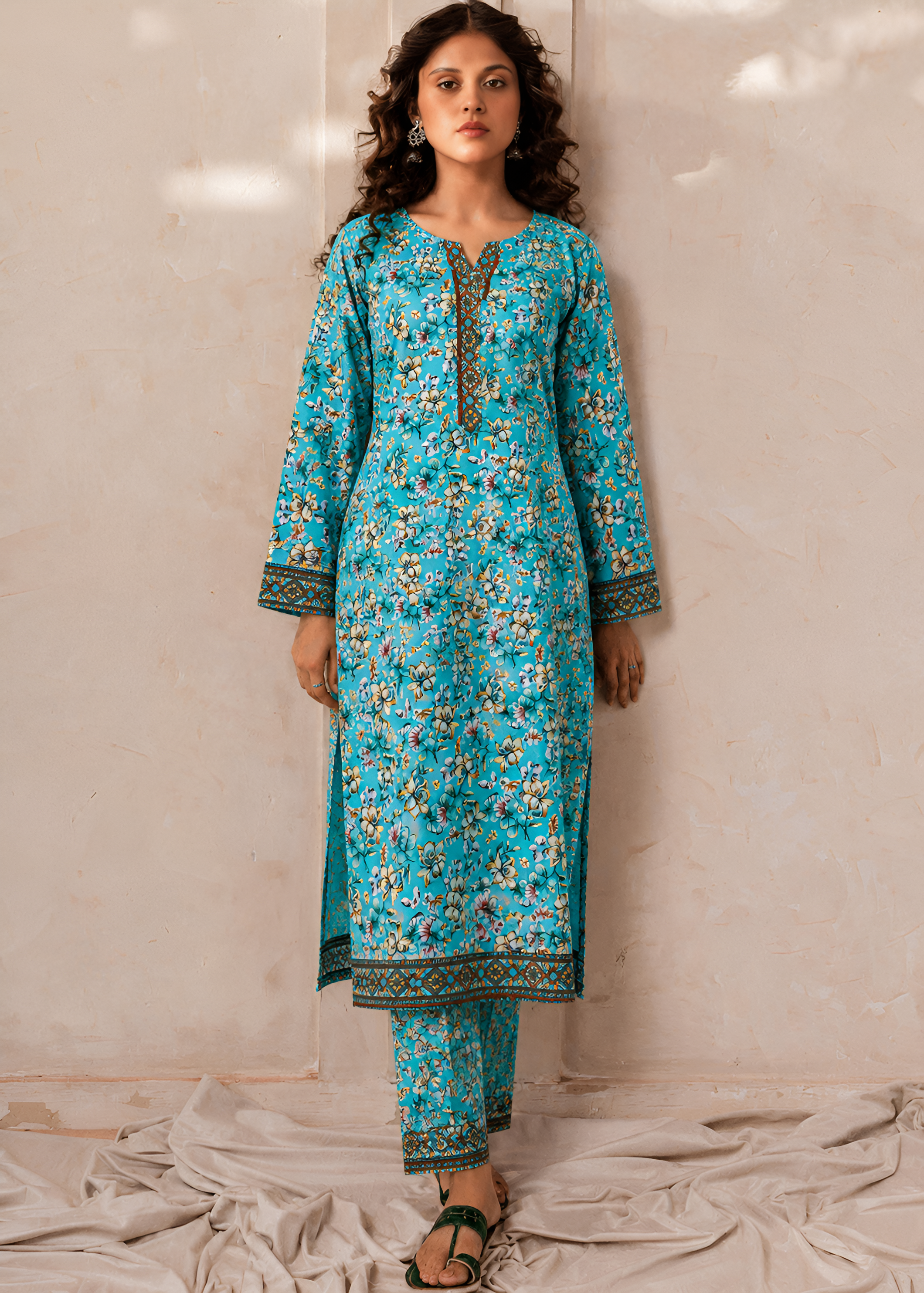 linen Co Ord Sets in Pacific blue