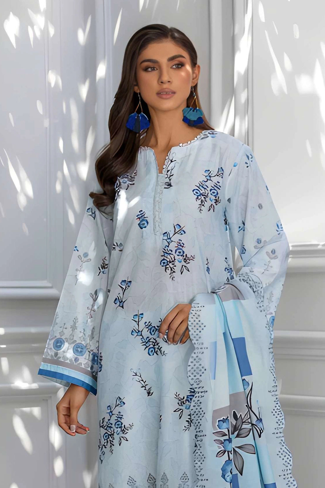 lawn Unstitched in Powder blue