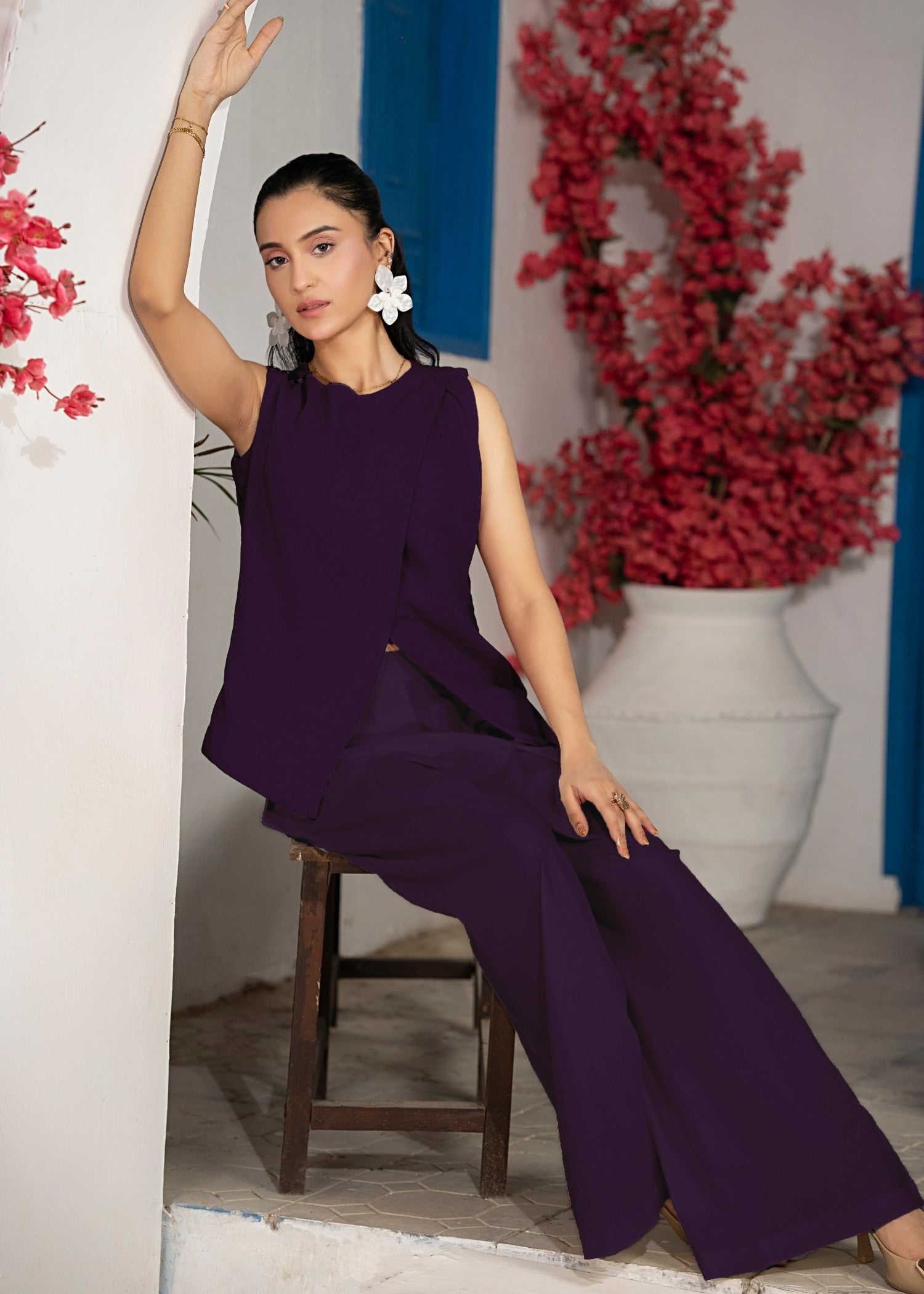 cotton Co Ord Sets in Deep purple