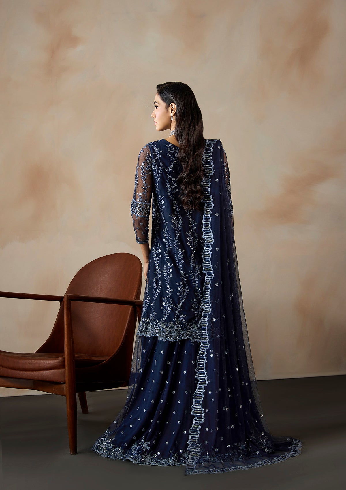 net Unstitched in Navy blue