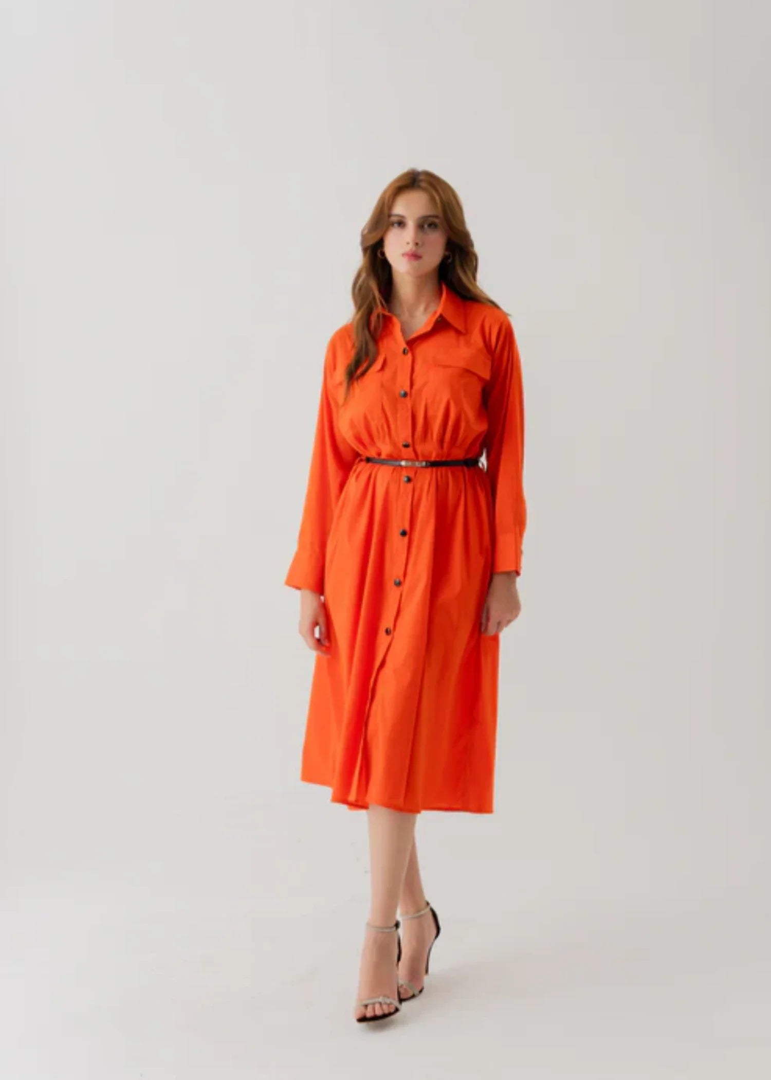 cotton Dress in Orange