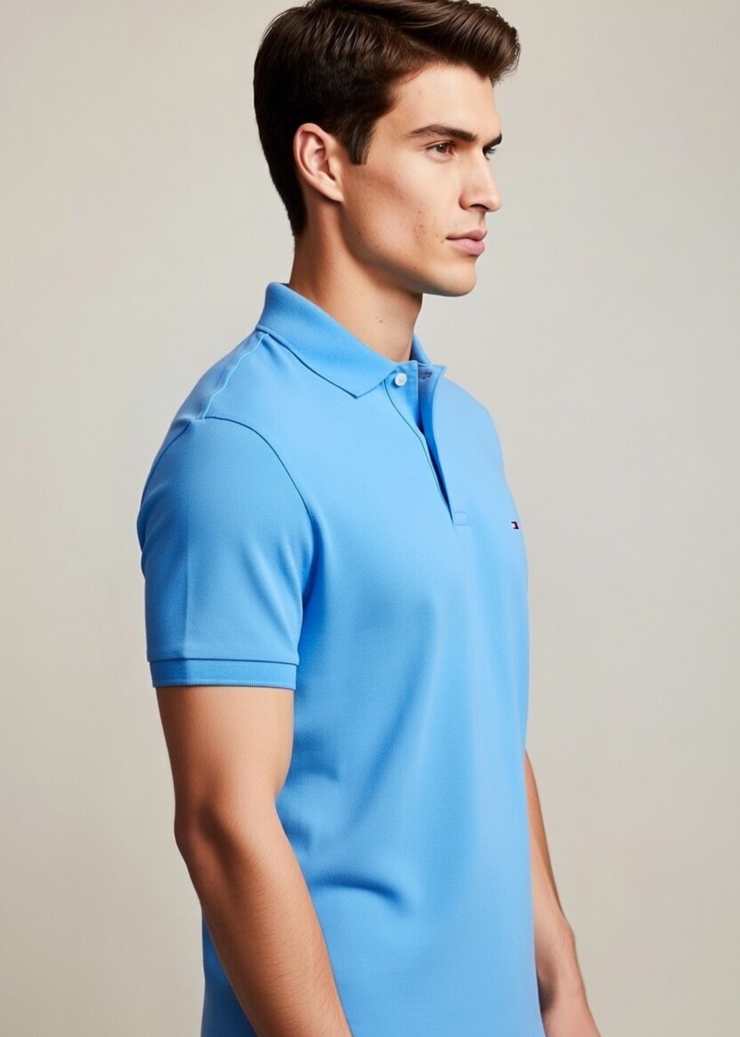 polycotton Polo Shirt in Sky blue