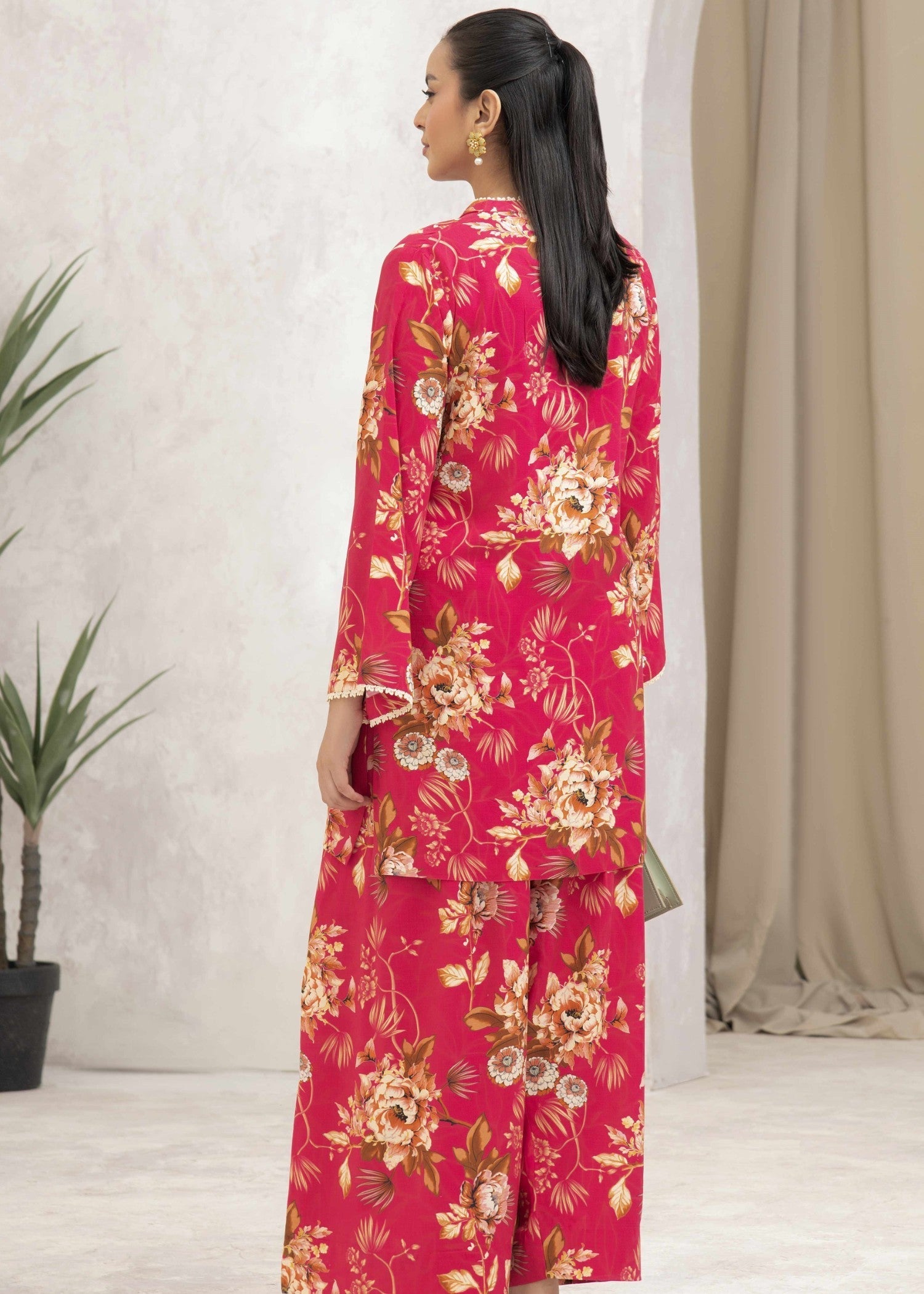 linen Co Ord Sets in Cherry red