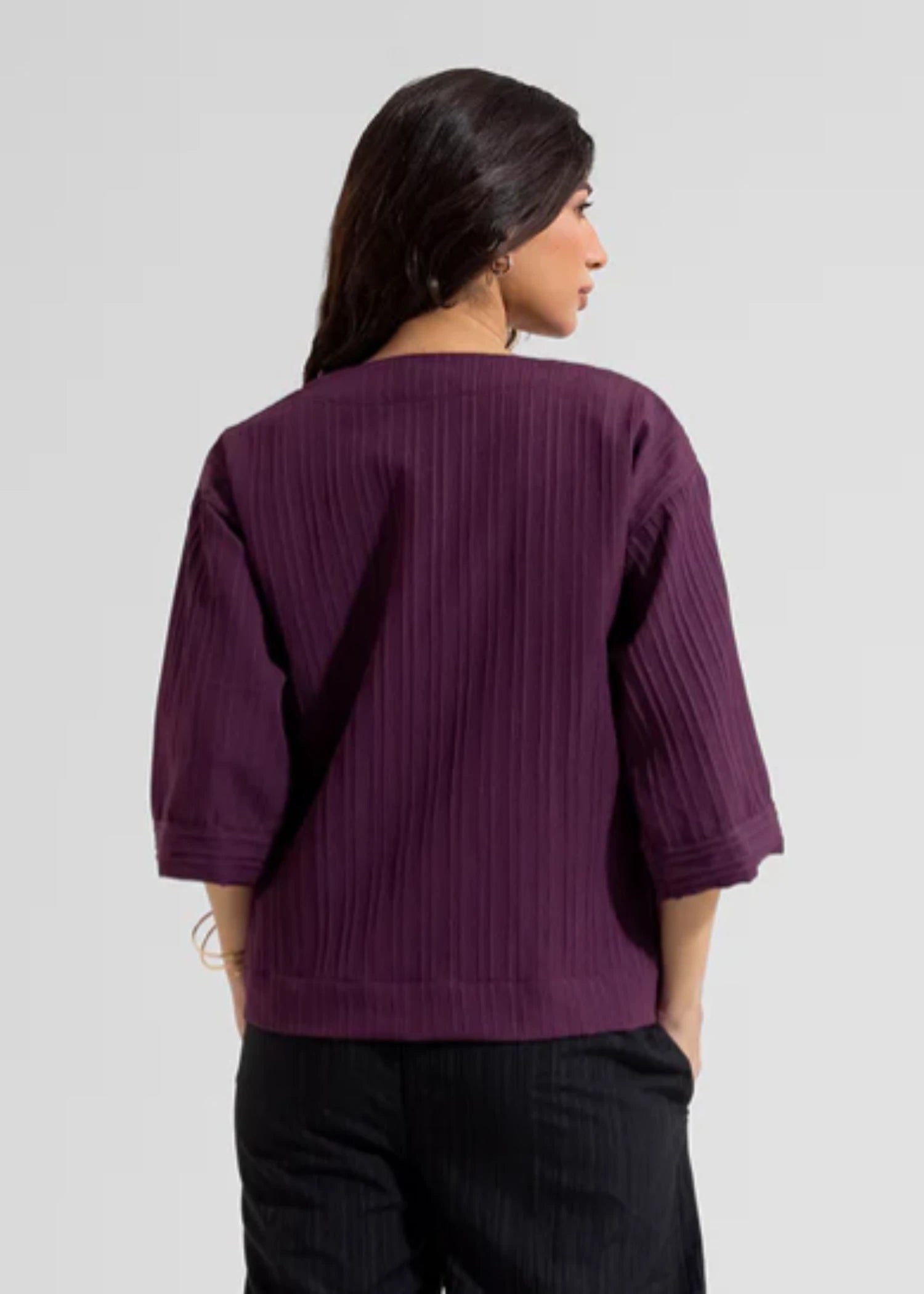 seersucker Top in Purple