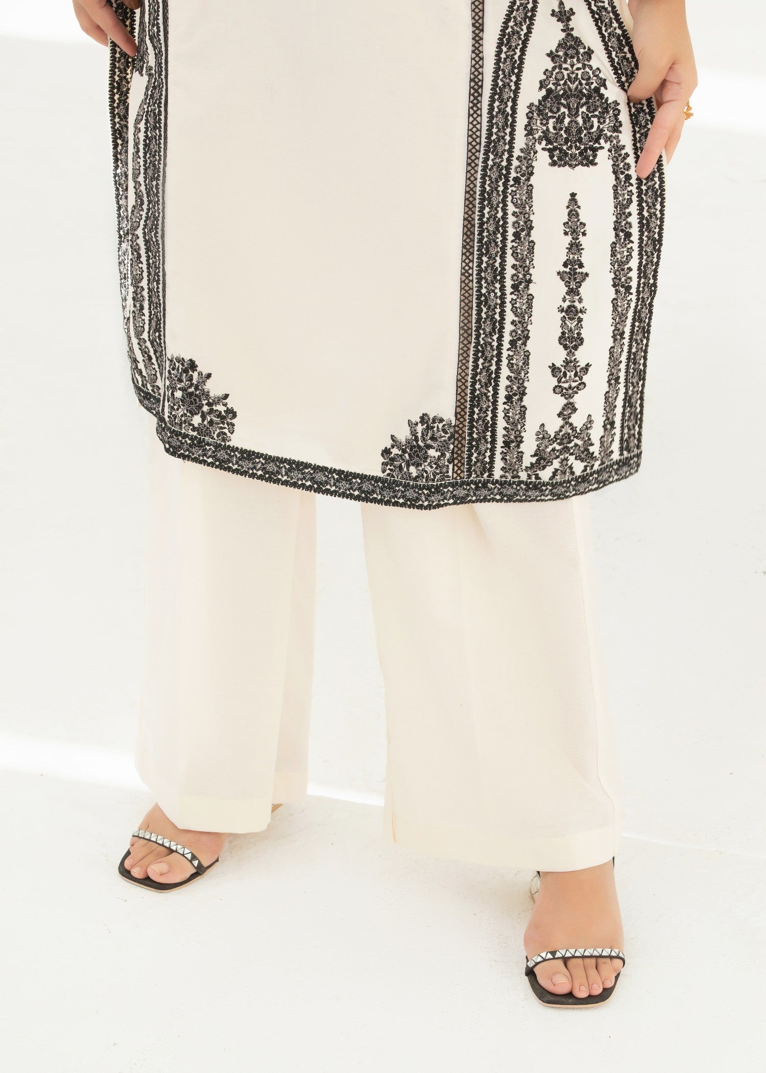 cotton Kurta Set in White