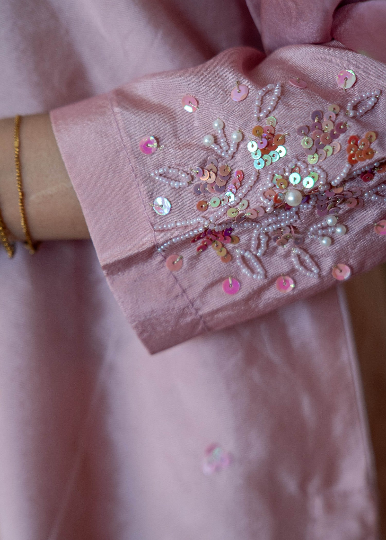 pure silk Kurta Set in Cotton candy pink