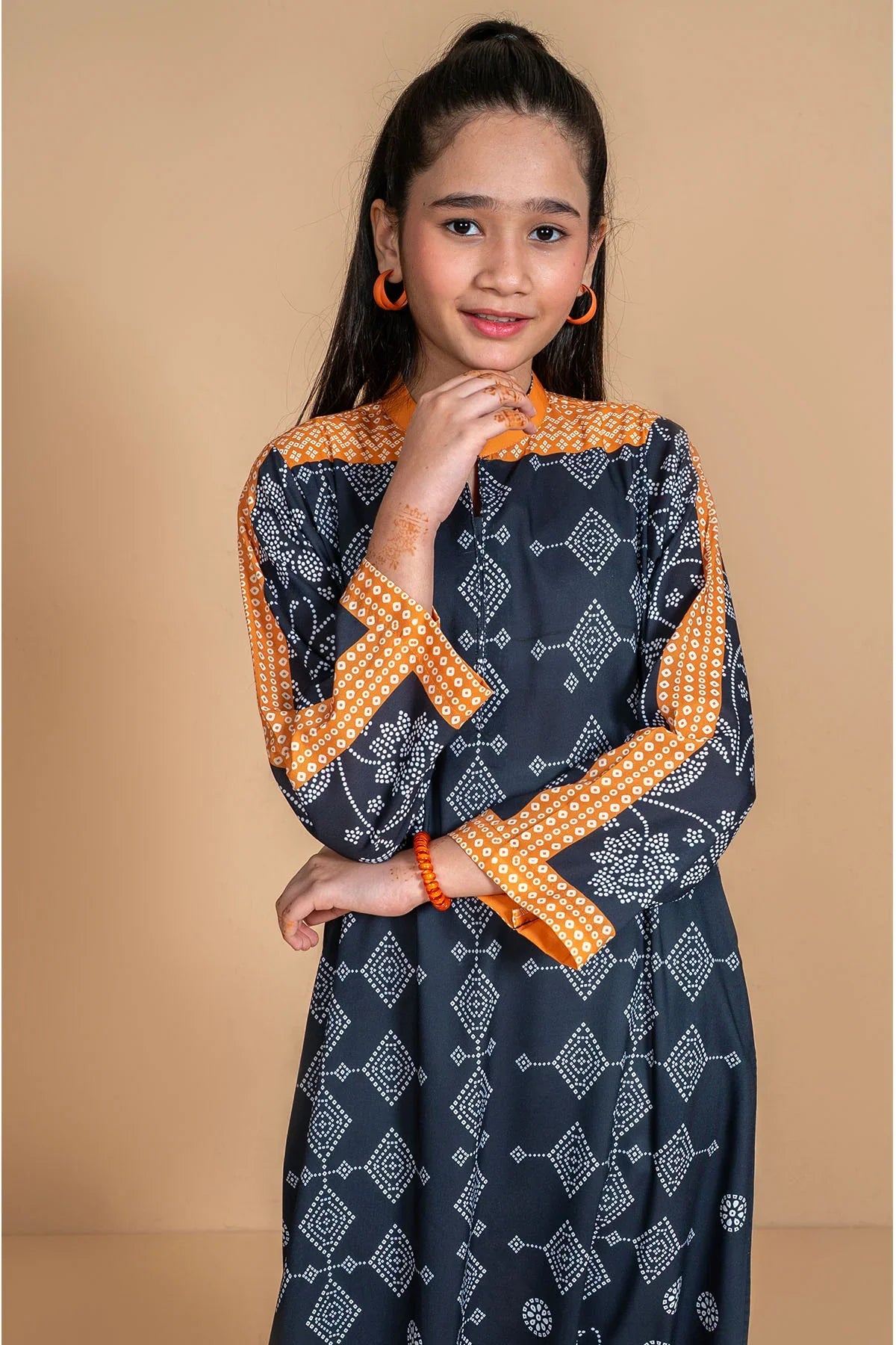 poly lawn Kaftan in Blue