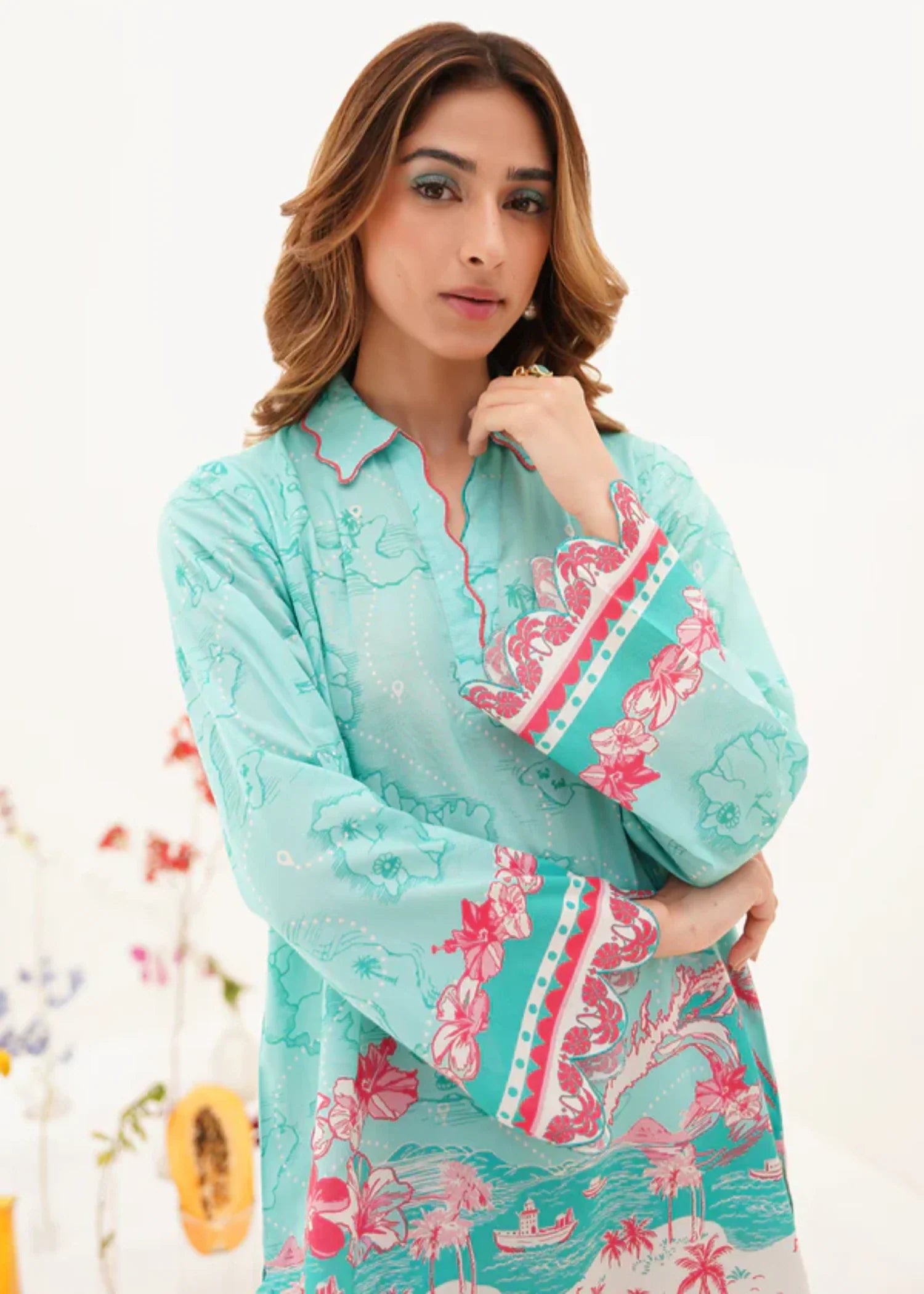 cambric Co Ord Sets in Sea green