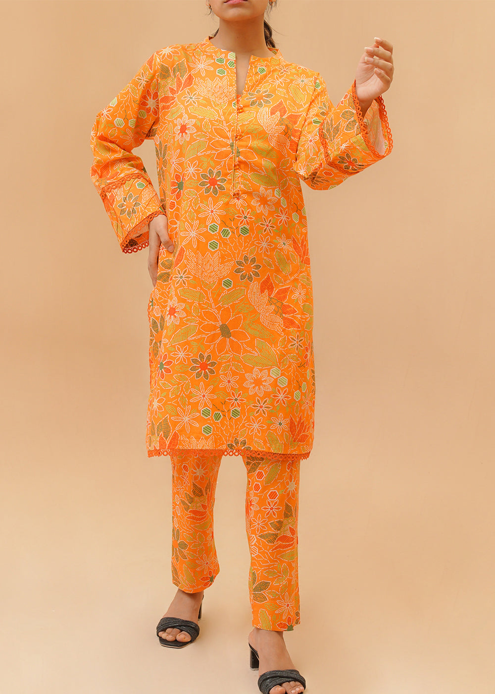 lawn Co Ord Sets in Bright orange