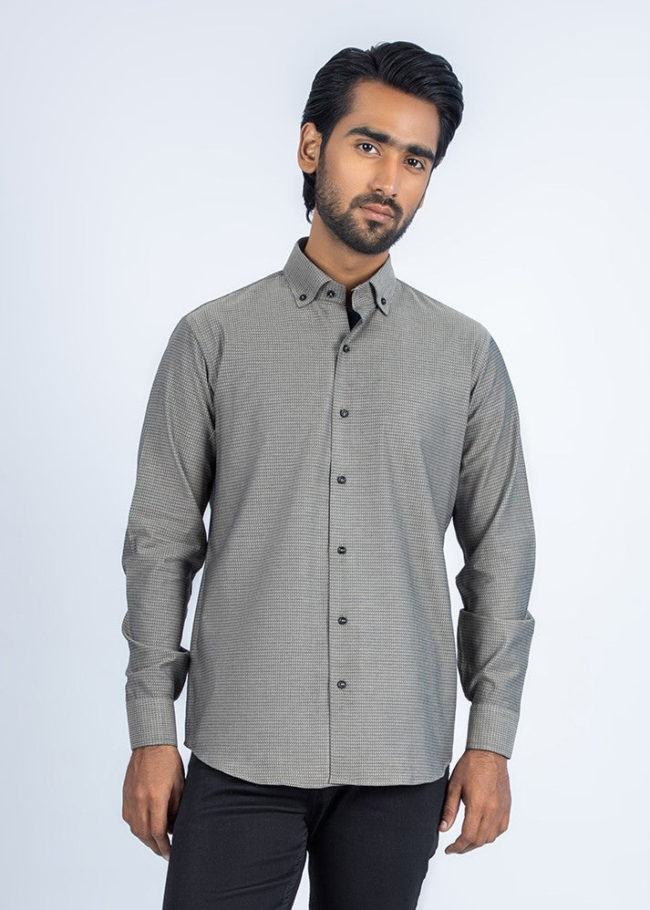cotton Casual Shirt in Grey