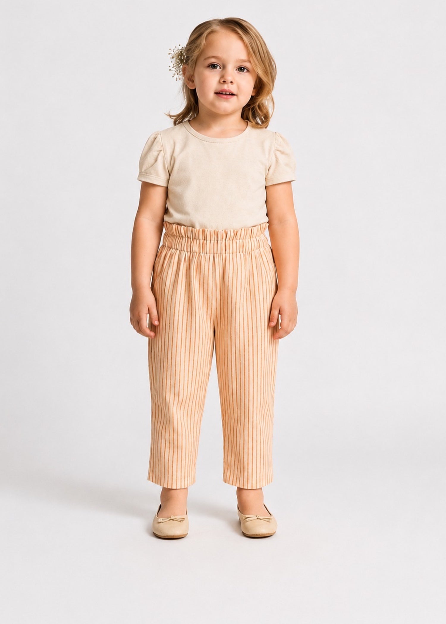 cotton Trousers in Peach orange